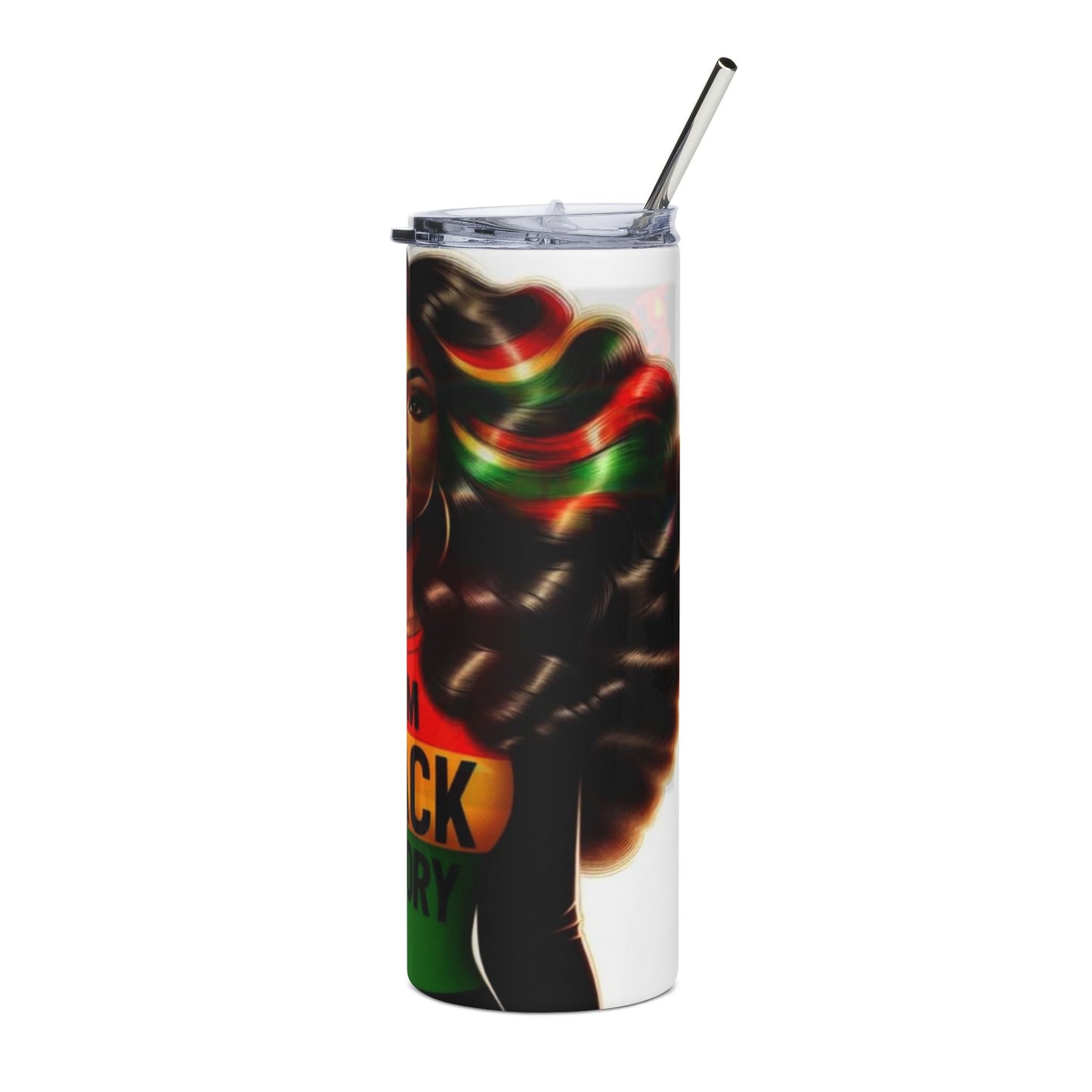 I Am Black History 20oz Stainless Tumbler — Afrocentric Empowerment Travel Cup