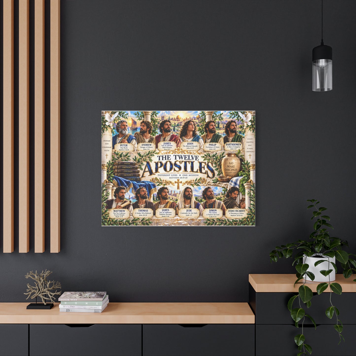 Twelve Apostles Canvas Wall Art — Classic Christian Scripture Print
