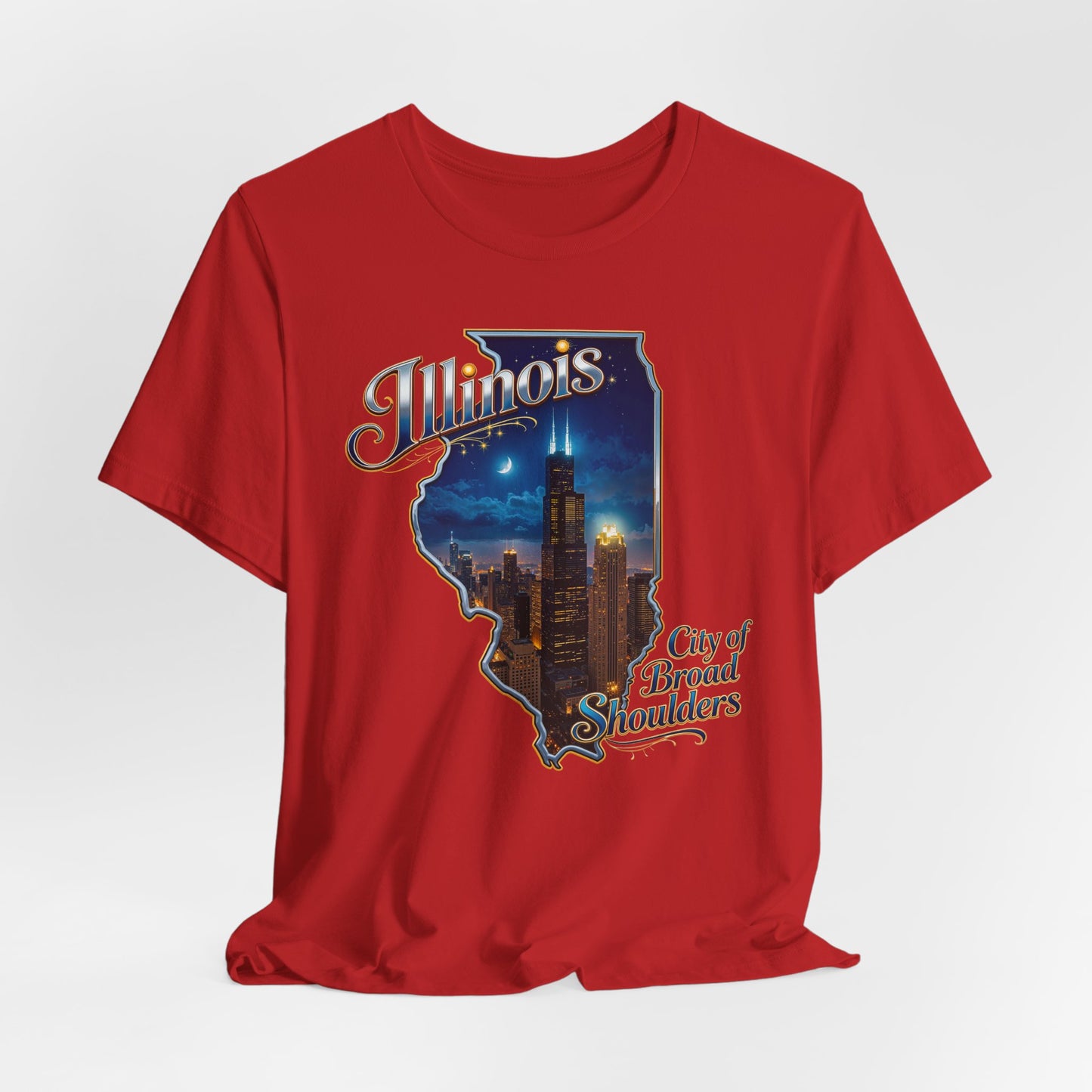 Illinois State Tee — 'City of Broad Shoulders' Chicago Skyline T-Shirt