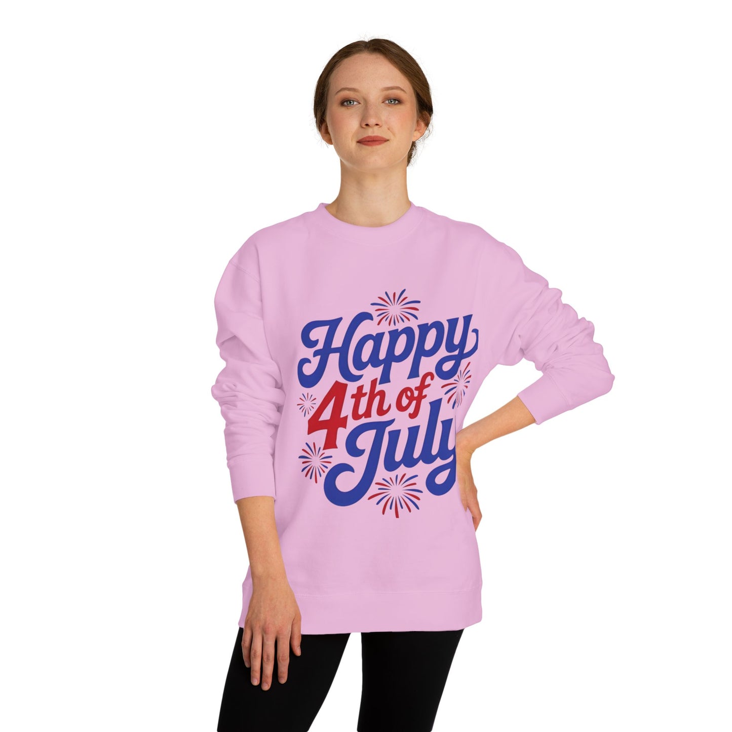 Happy 4th of July Sweatshirt — Patriotic Fireworks Crewneck