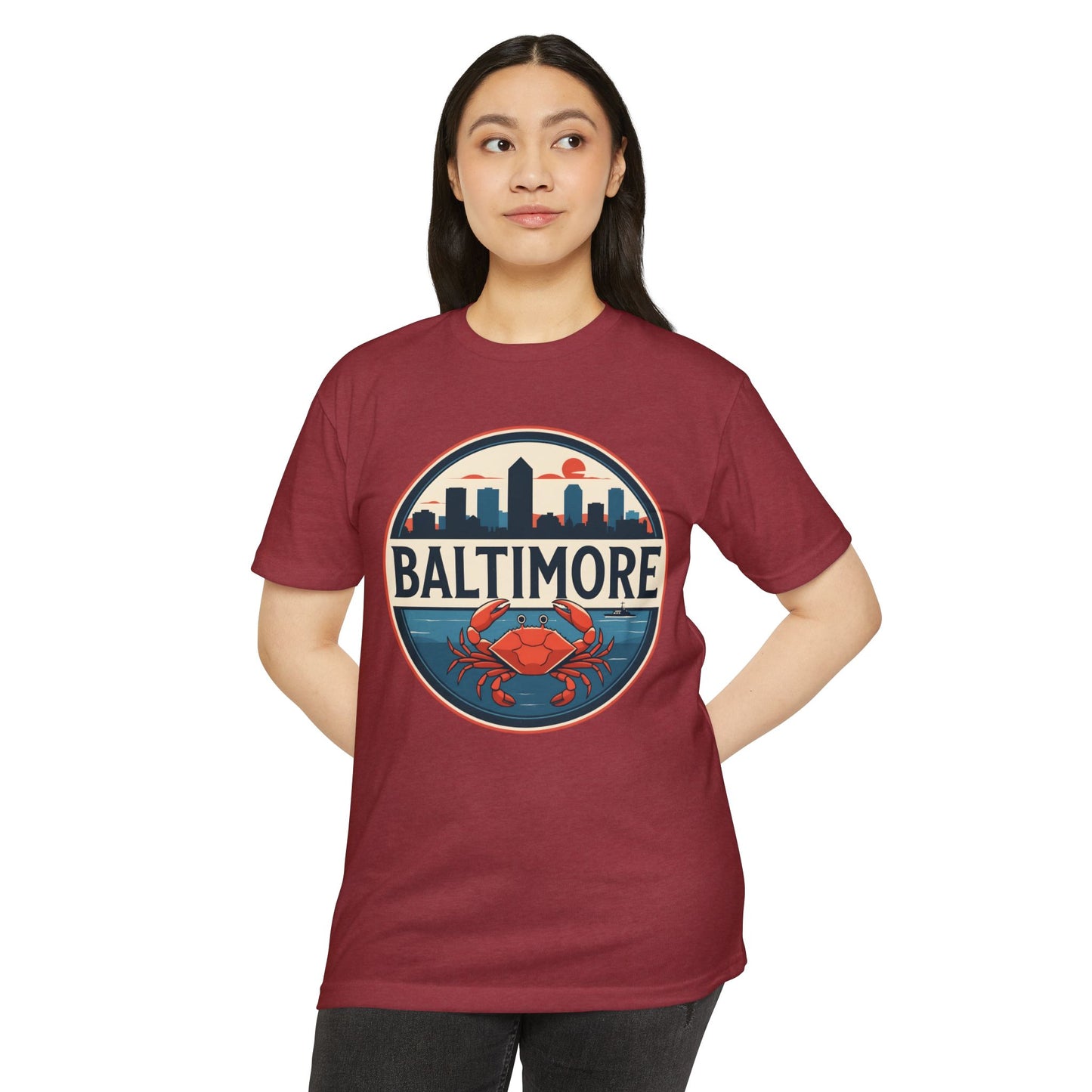 Baltimore Skyline Crab T-Shirt — Retro City Souvenir Tee