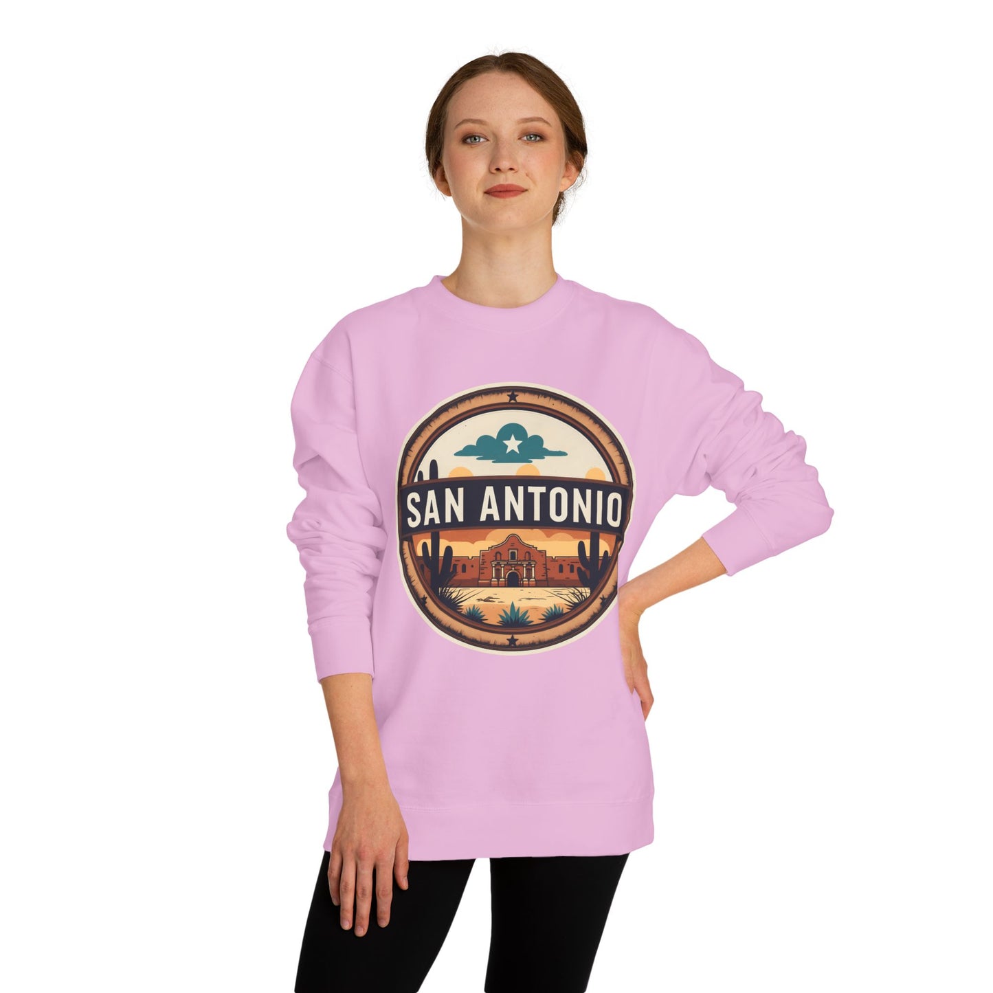 San Antonio Vintage Badge Sweatshirt — Retro Texas City Crewneck