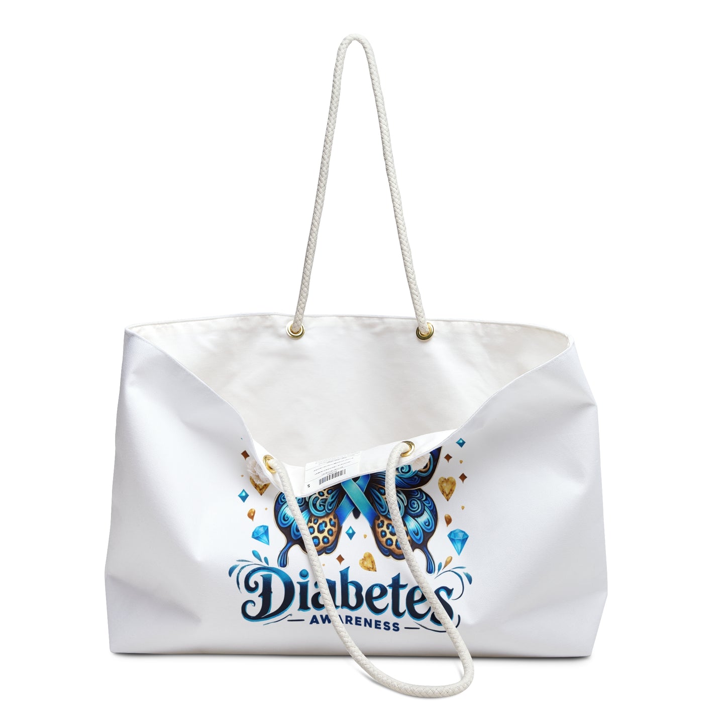 Diabetes Awareness Weekender Bag – Blue Butterfly Support Travel Tote