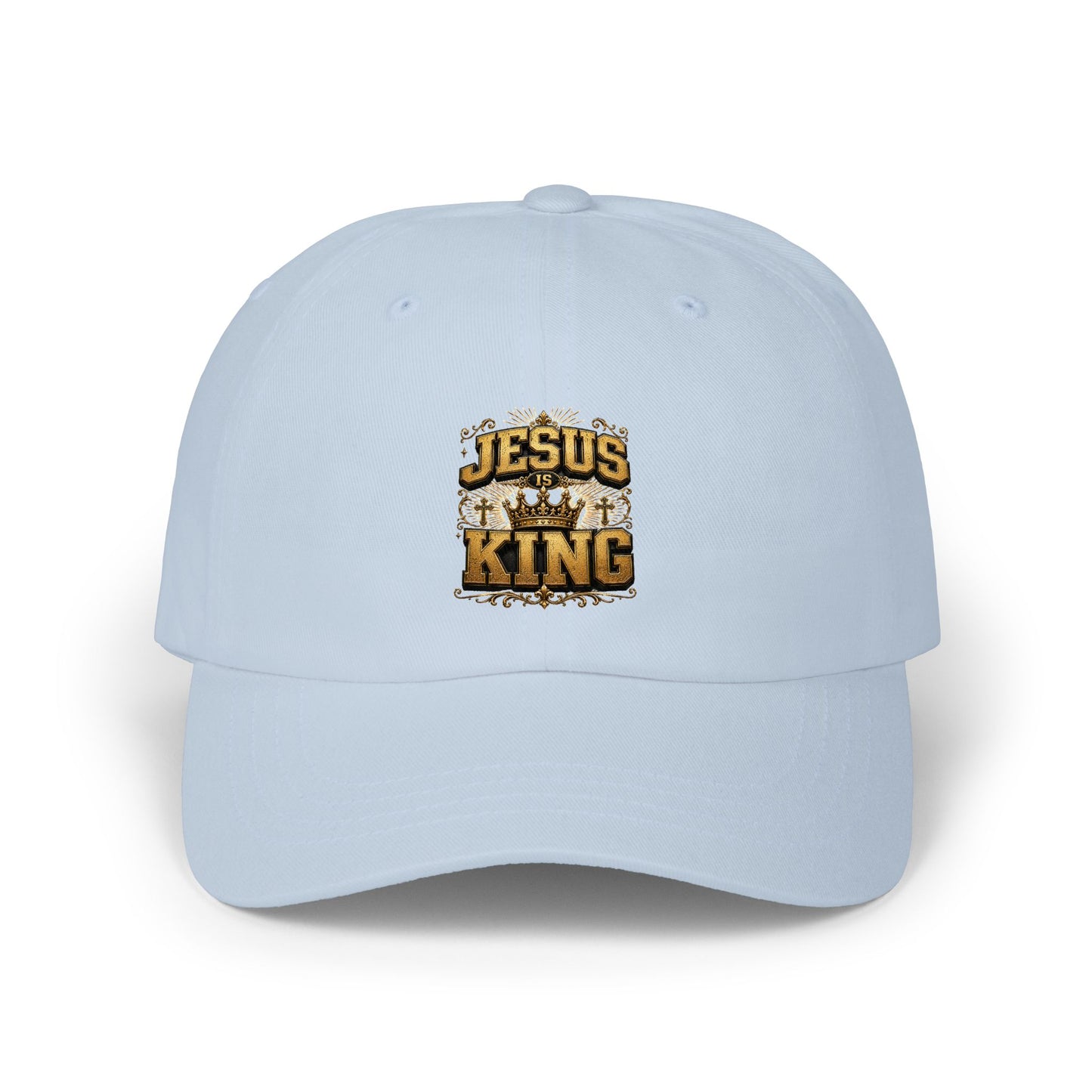 Jesus Is King Embroidered Dad Cap — Christian Baseball Hat