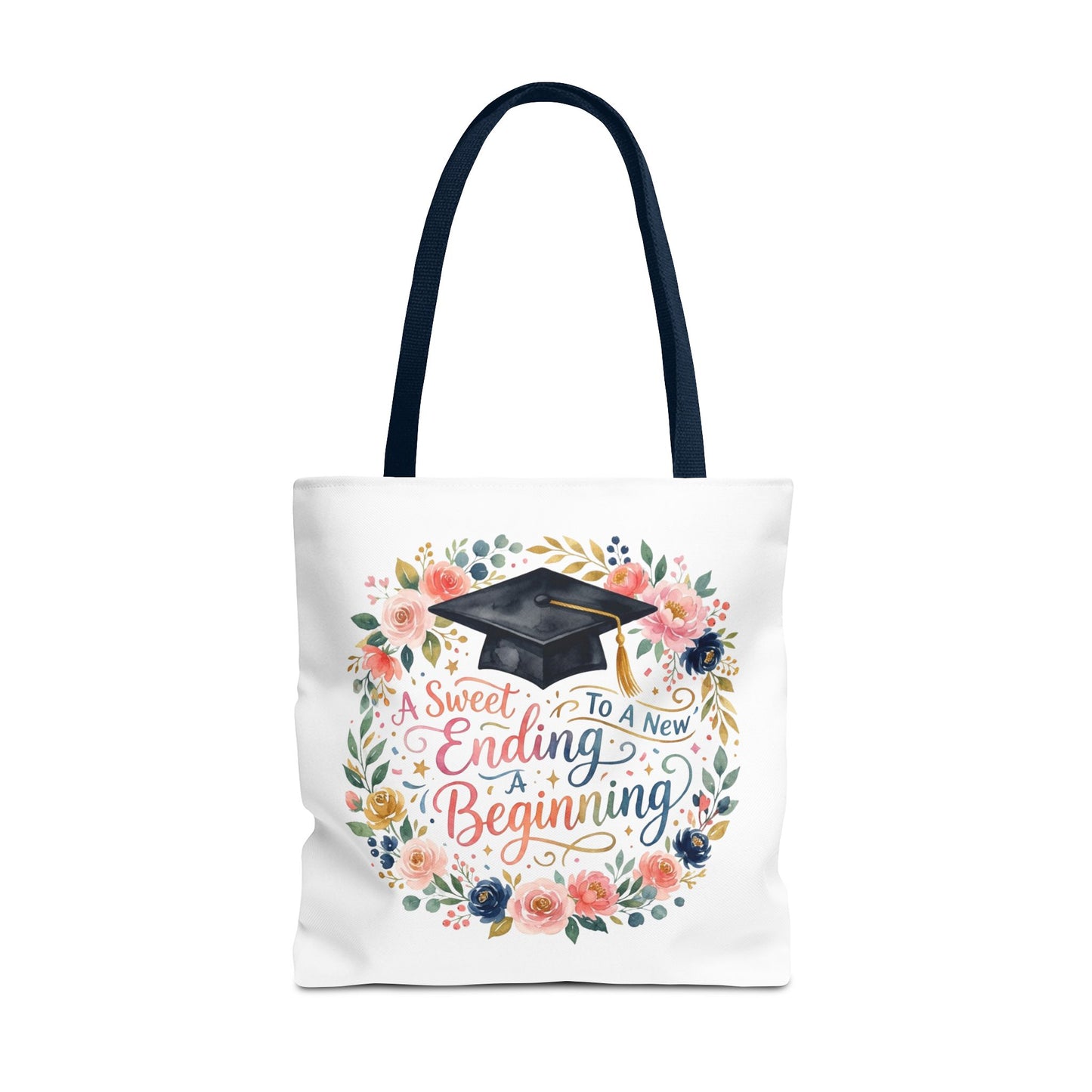 Graduation Floral Tote Bag — "A Sweet Ending To A New Beginning"