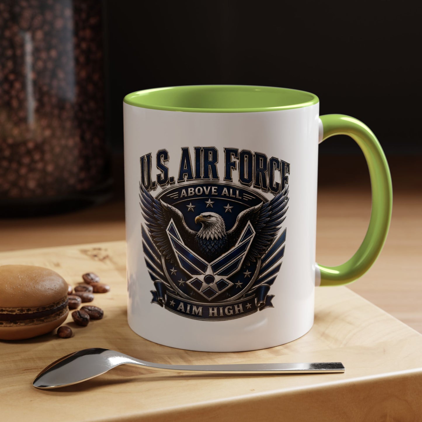 U.S. Air Force Eagle Coffee Mug – "Aim High" Accent Ceramic Mug (11/15oz)