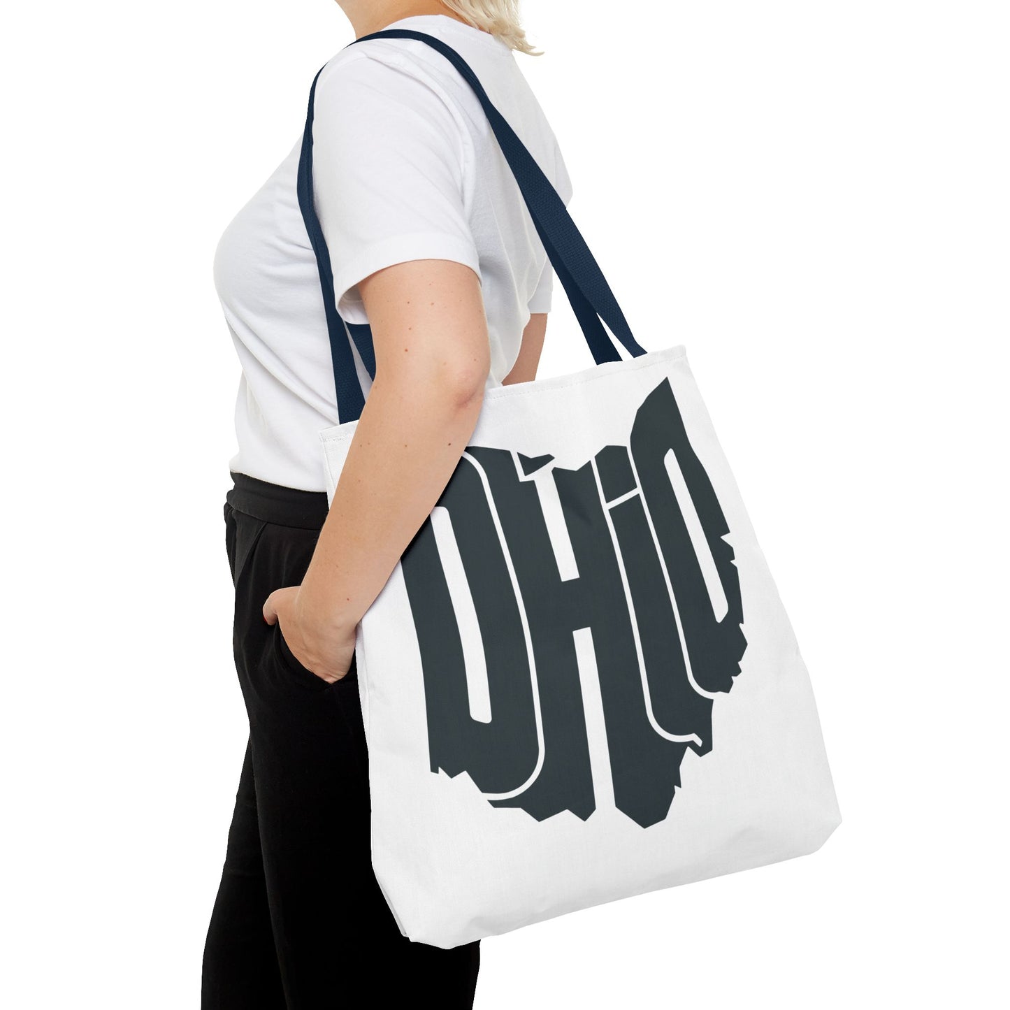 Ohio State Outline Tote Bag — Retro Ohio Text Graphic Tote