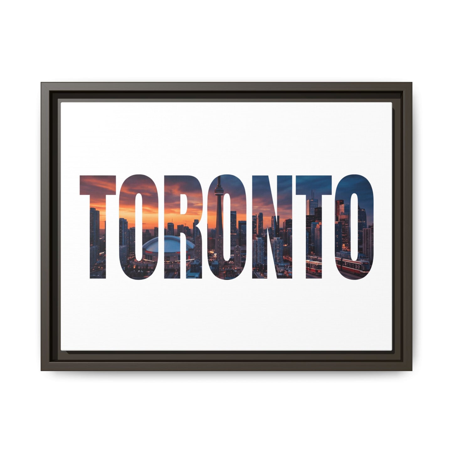 Toronto Cityscape Matte Canvas Framed Wall Art