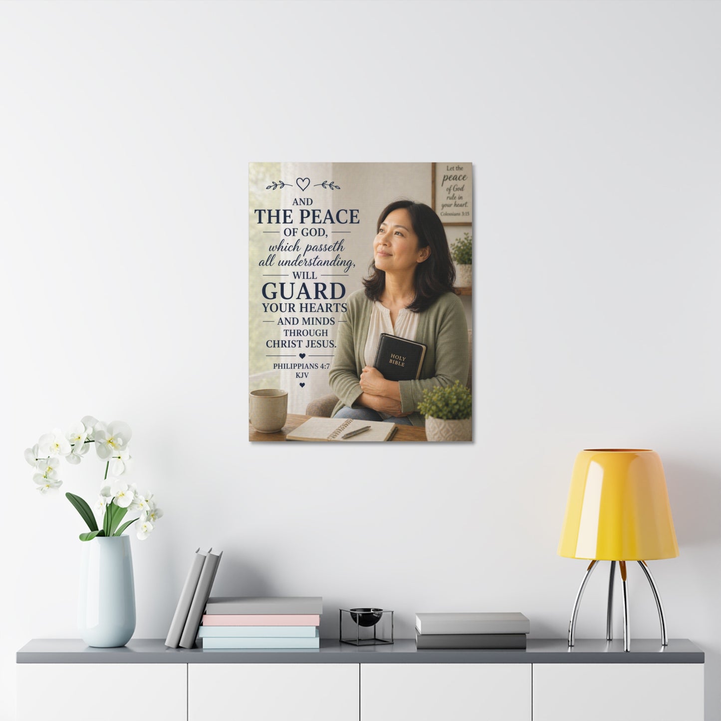 Peace of God Canvas Wall Art — Philippians 4:7 Scripture Print