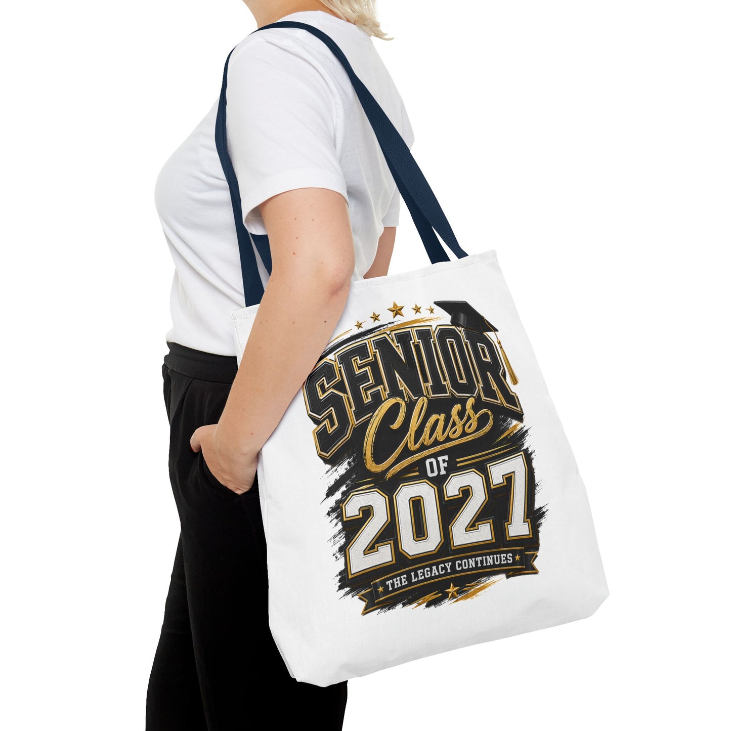 Senior Class of 2027 Tote Bag – Graduation Gift Tote with Cap Graphic