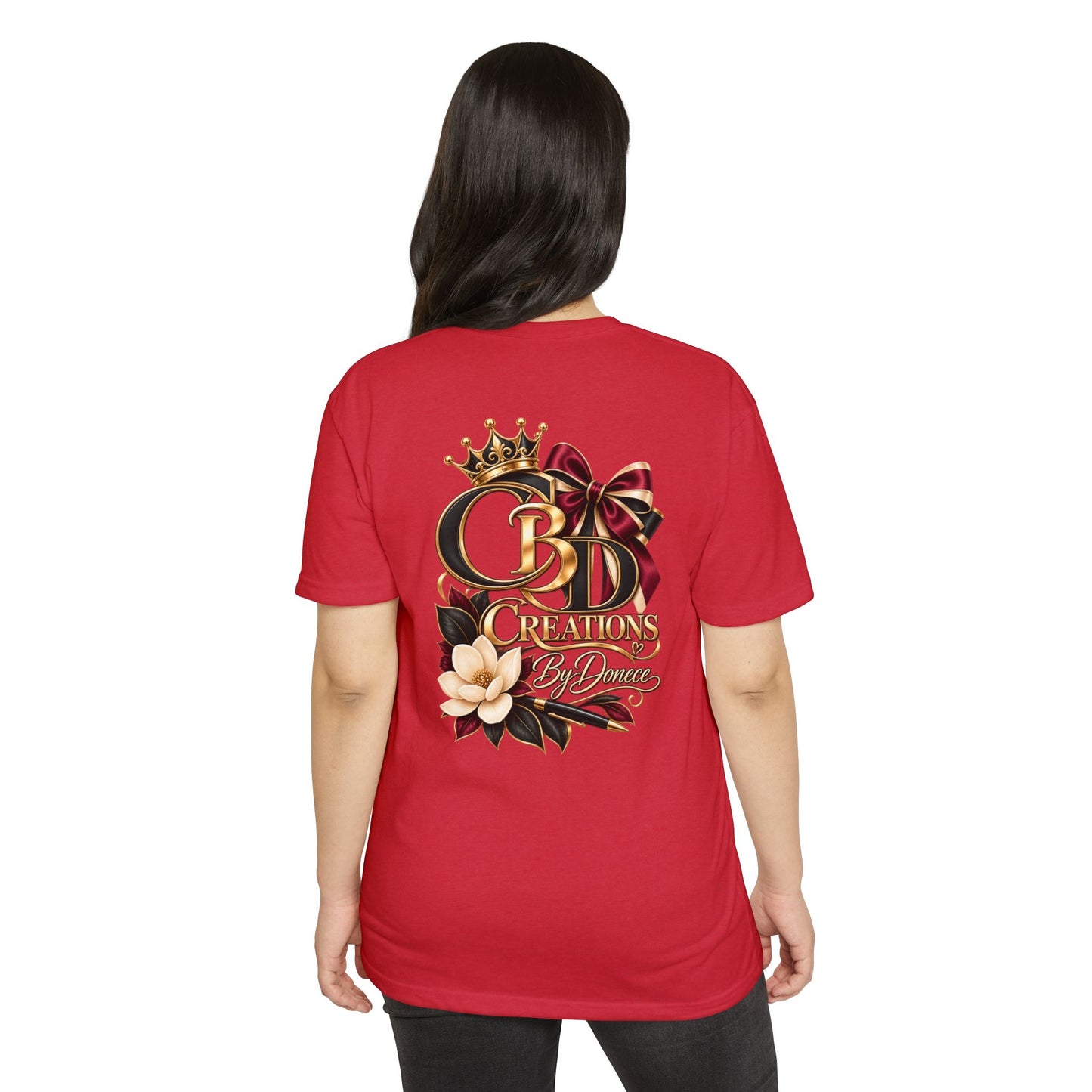 Graphic T-Shirt — "CBD Creations By Dawna" Gold Crown Floral Design