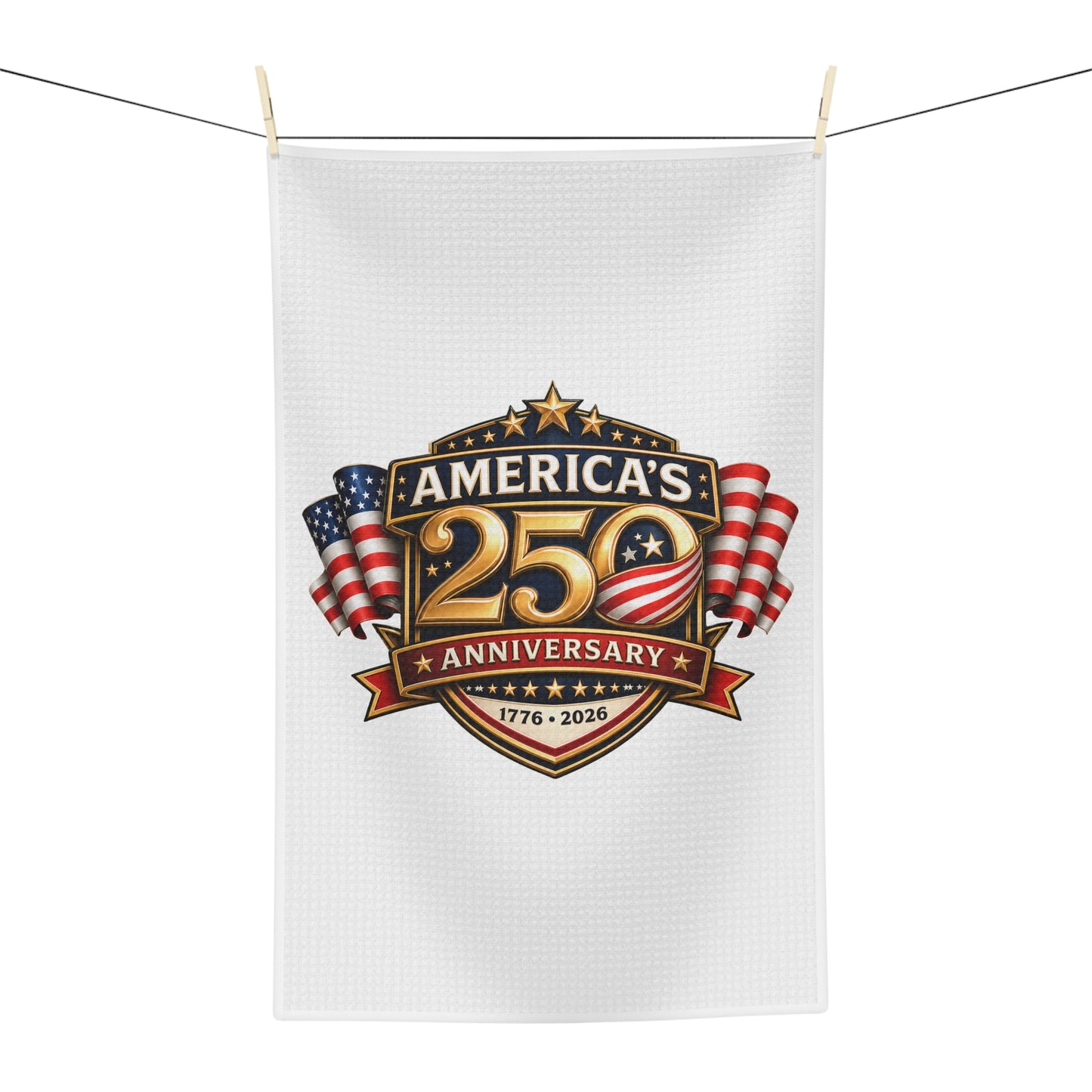 America's 250th Anniversary Microfiber Tea Towel - 1776-2026 Patriotic Kitchen Towel