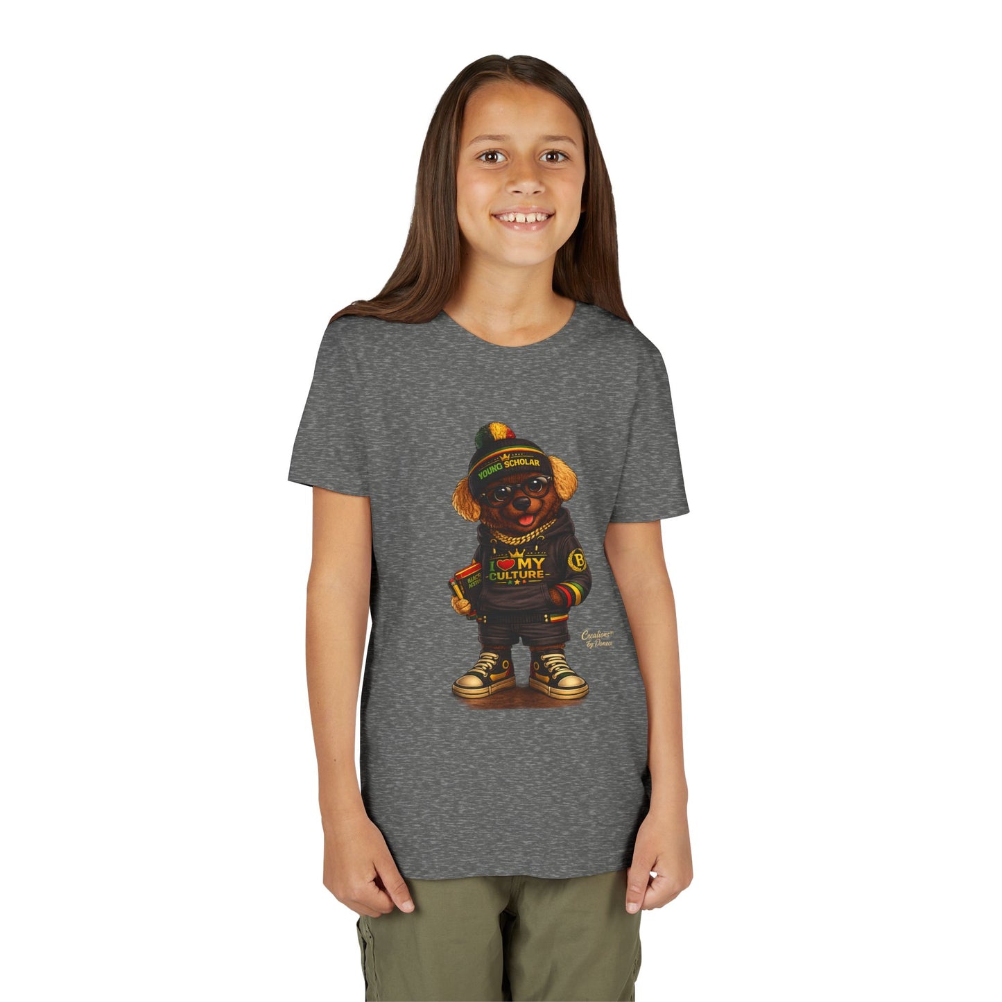 Youth Tee — 'Respect My Culture' Urban Dog Character Graphic
