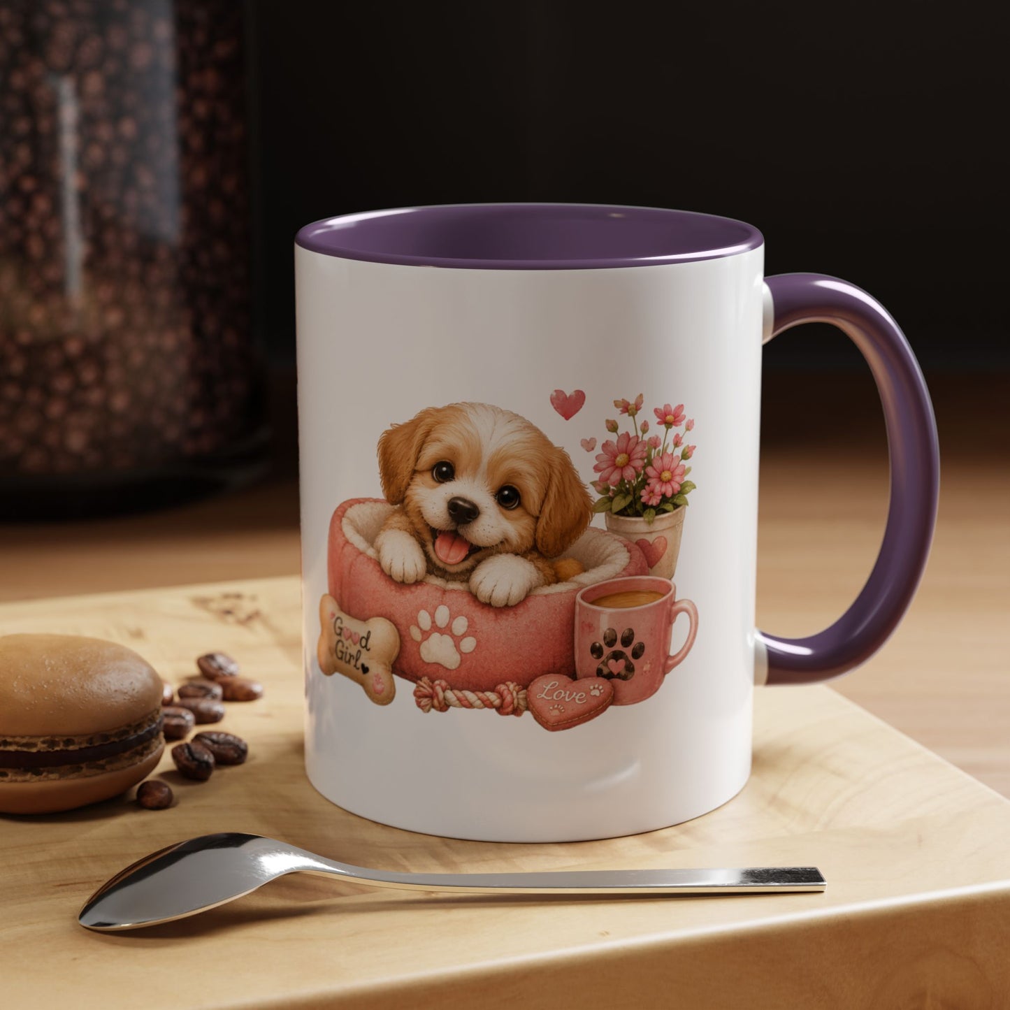 Cute Puppy Coffee Mug — Adorable 'Good Girl' Dog Design, Accent 11/15oz