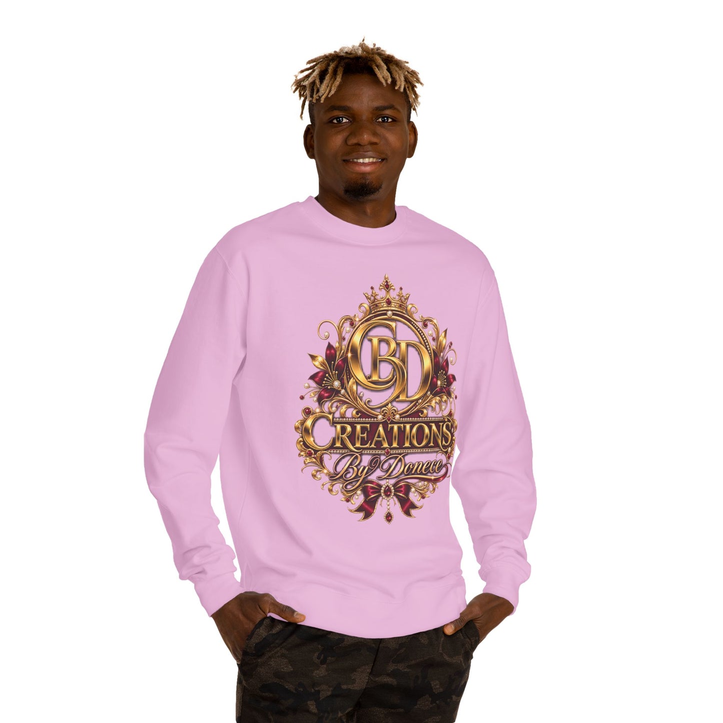 Crewneck Sweatshirt — 'CB Creations by Donna' Ornate Gold Emblem