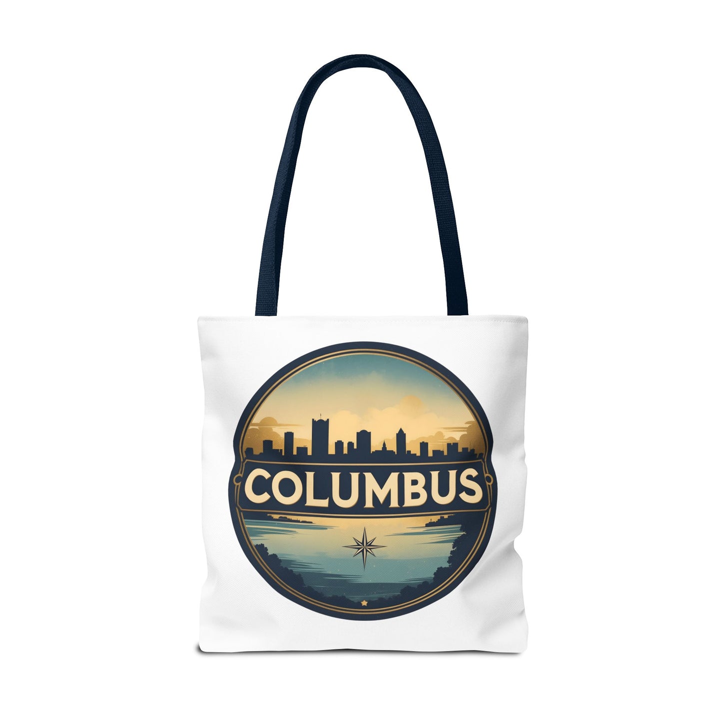 Columbus Skyline Tote Bag — Retro Cityscape Canvas Tote