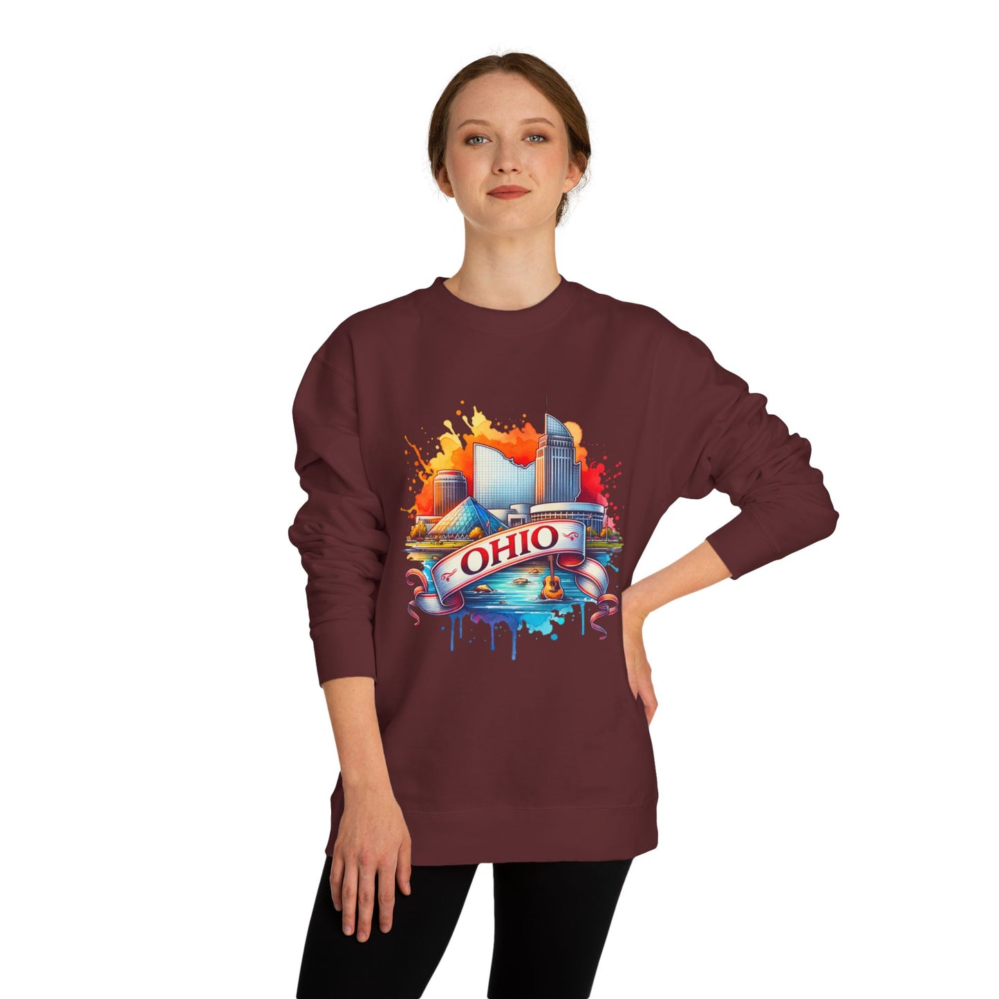 Ohio Skyline Crewneck Sweatshirt – Colorful Cityscape Graphic