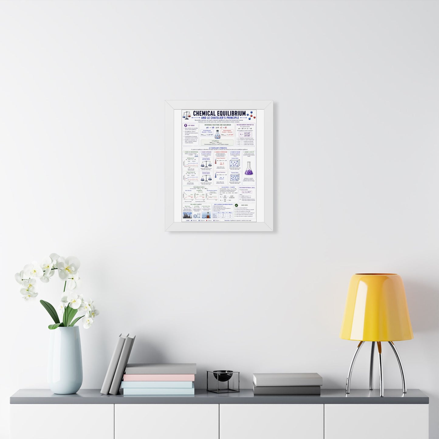 Chemical Equilibrium Poster — Framed Educational Chemistry Print
