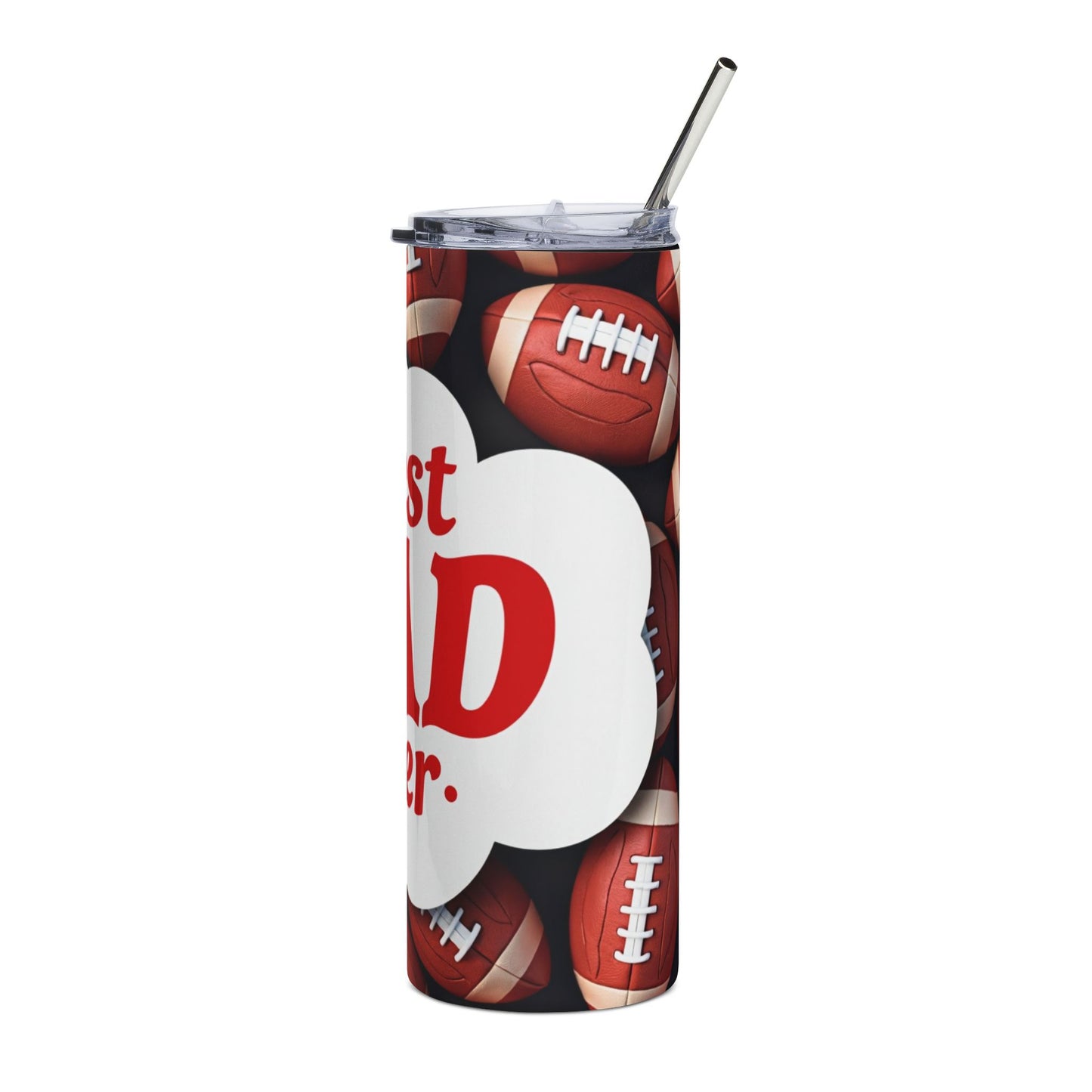 Best Dad Ever Football 20oz Stainless Steel Tumbler