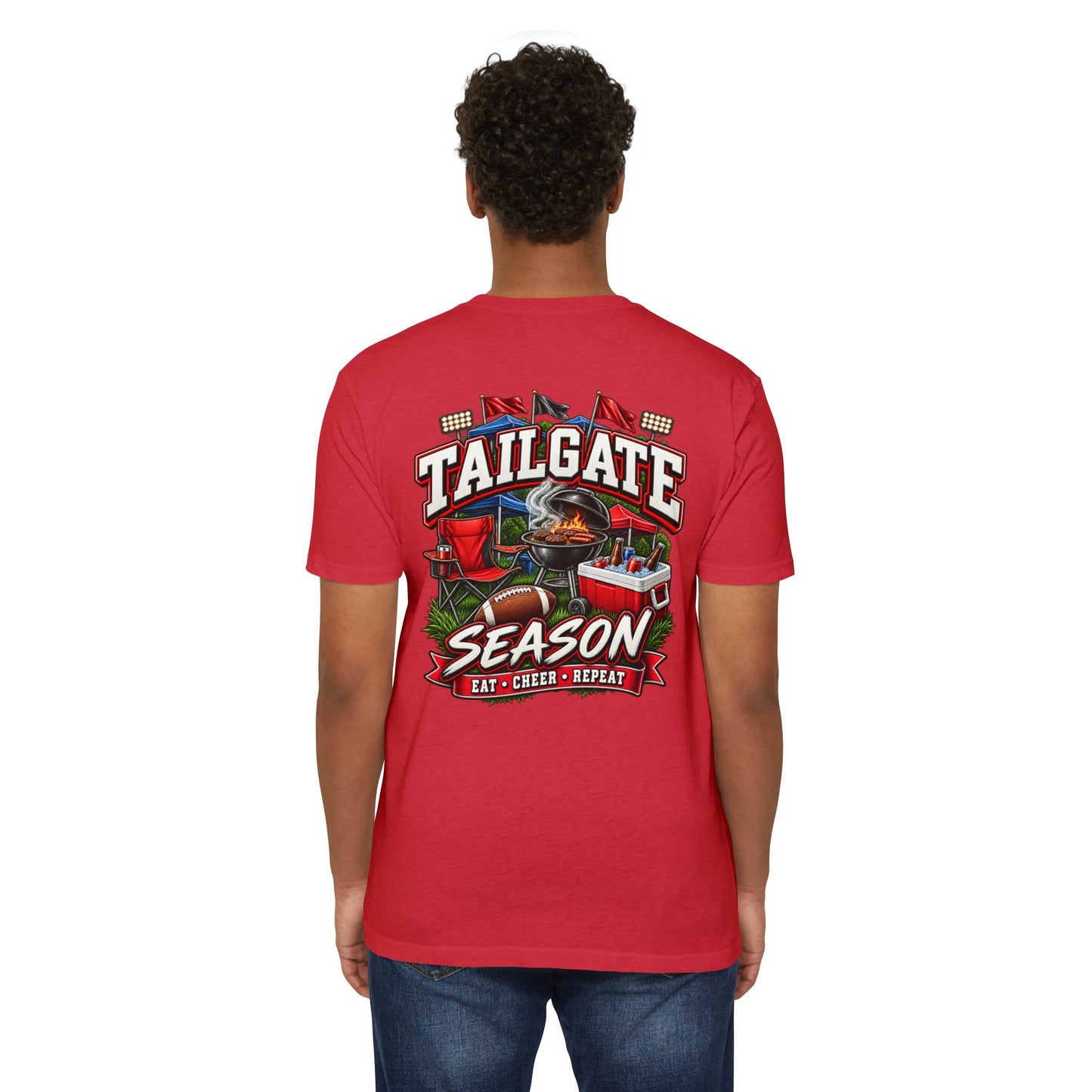 Tailgate Season T-Shirt — "Tailgate Season: Eat • Cheer • Repeat" Game Day Tee