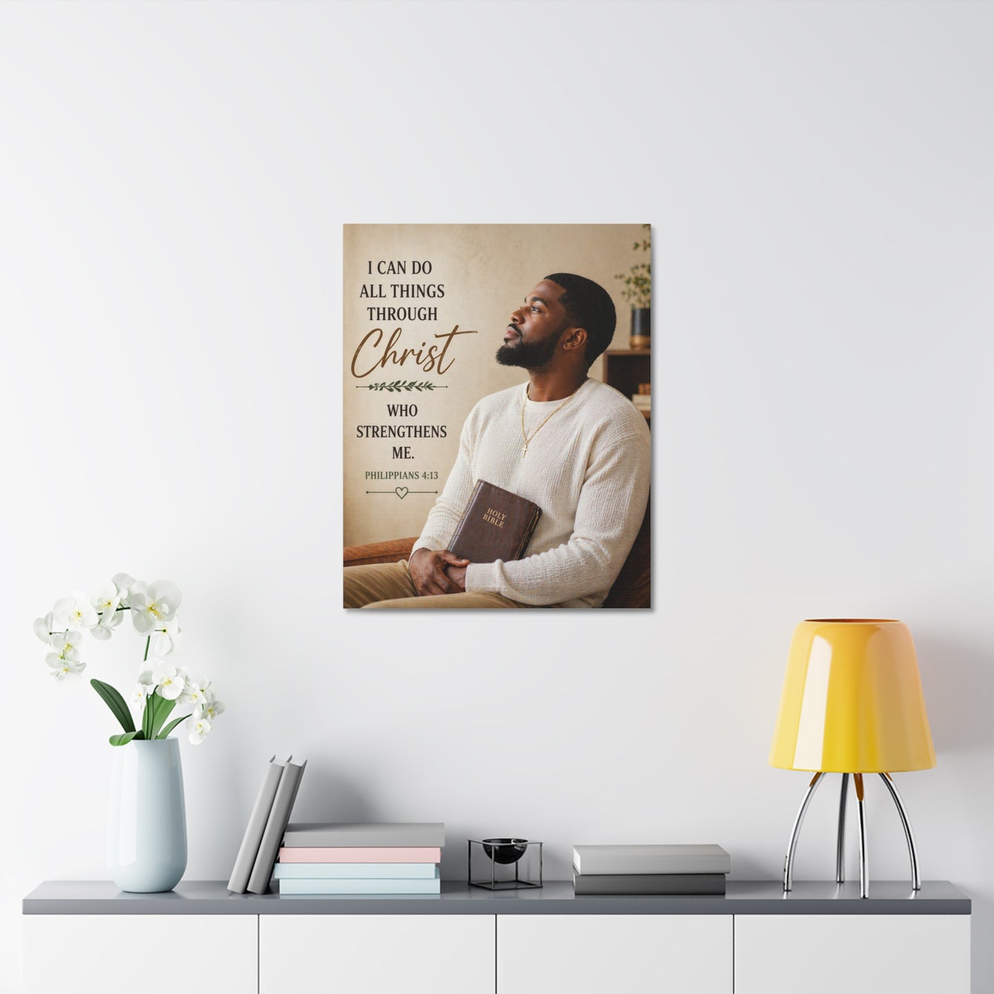 Canvas Wall Art — "I Can Do All Things Through Christ" Inspirational Bible Verse (Philippians 4:13)