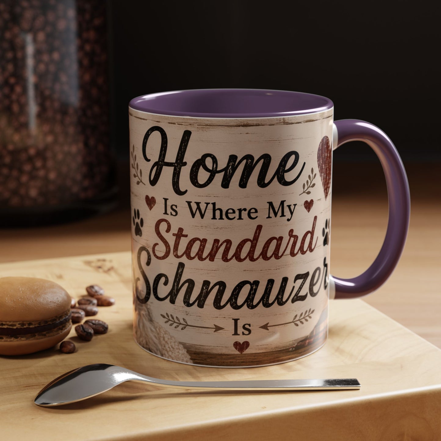 Standard Schnauzer Accent Coffee Mug — "Home Is Where My Standard Schnauzer Is"
