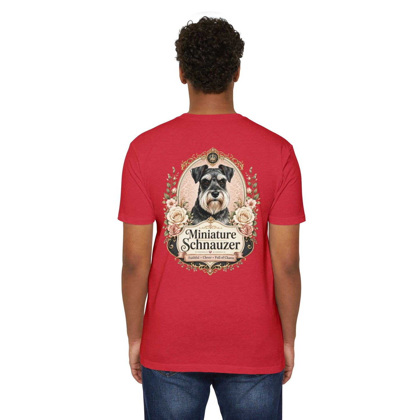 Miniature Schnauzer Floral Portrait T-Shirt