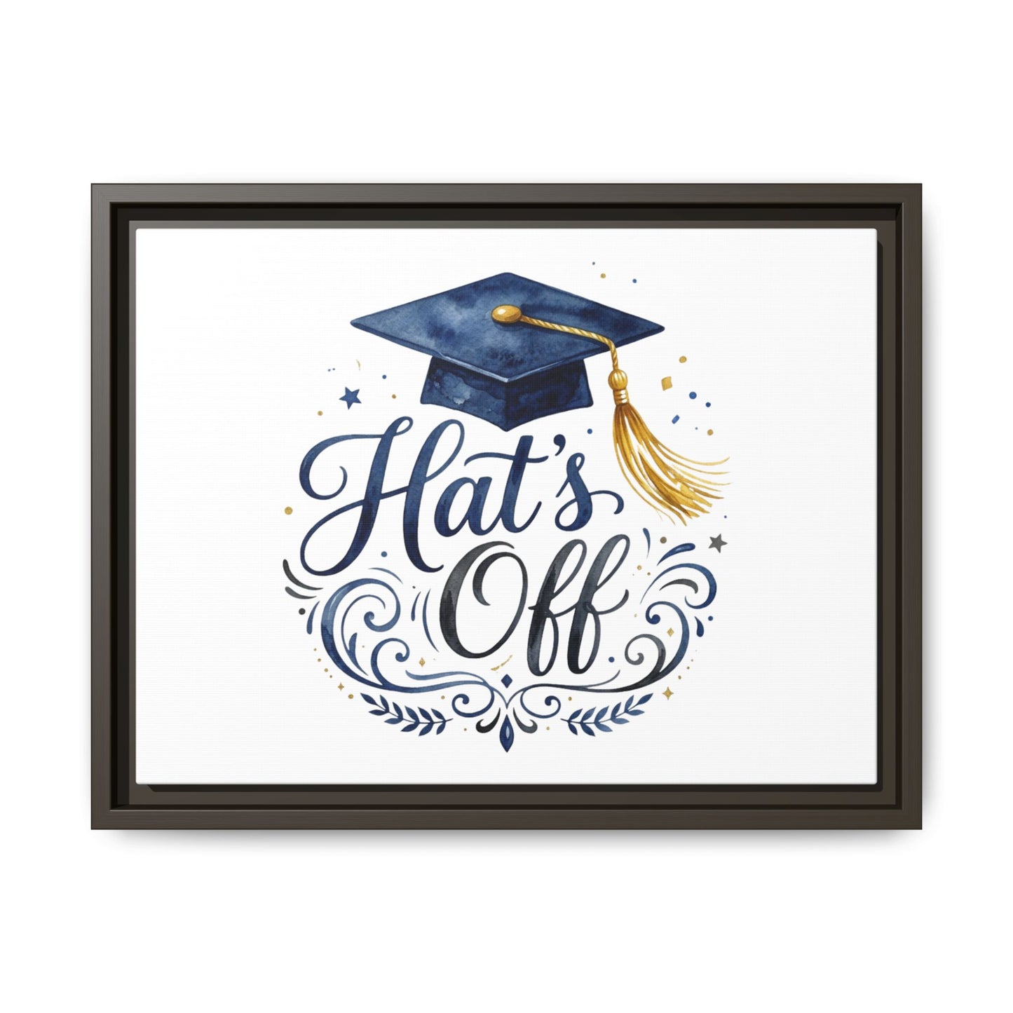 Graduation Canvas Print - "Hat's Off" Framed Matte Art