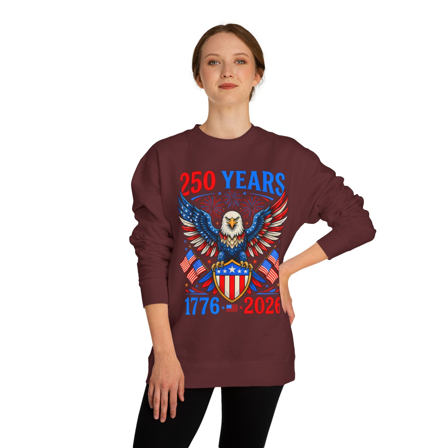 250 Years 1776–2026 Eagle Crewneck Sweatshirt — Patriotic 250th Anniversary