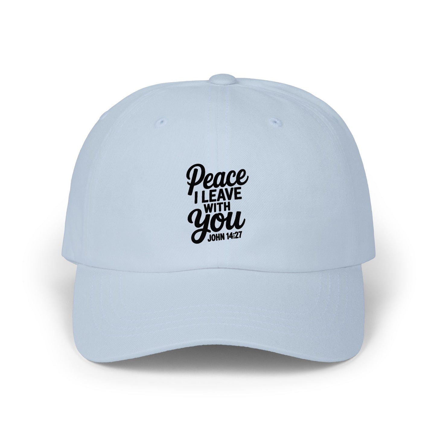 Dad Cap — "Peace I Leave With You" Embroidered Christian Baseball Hat