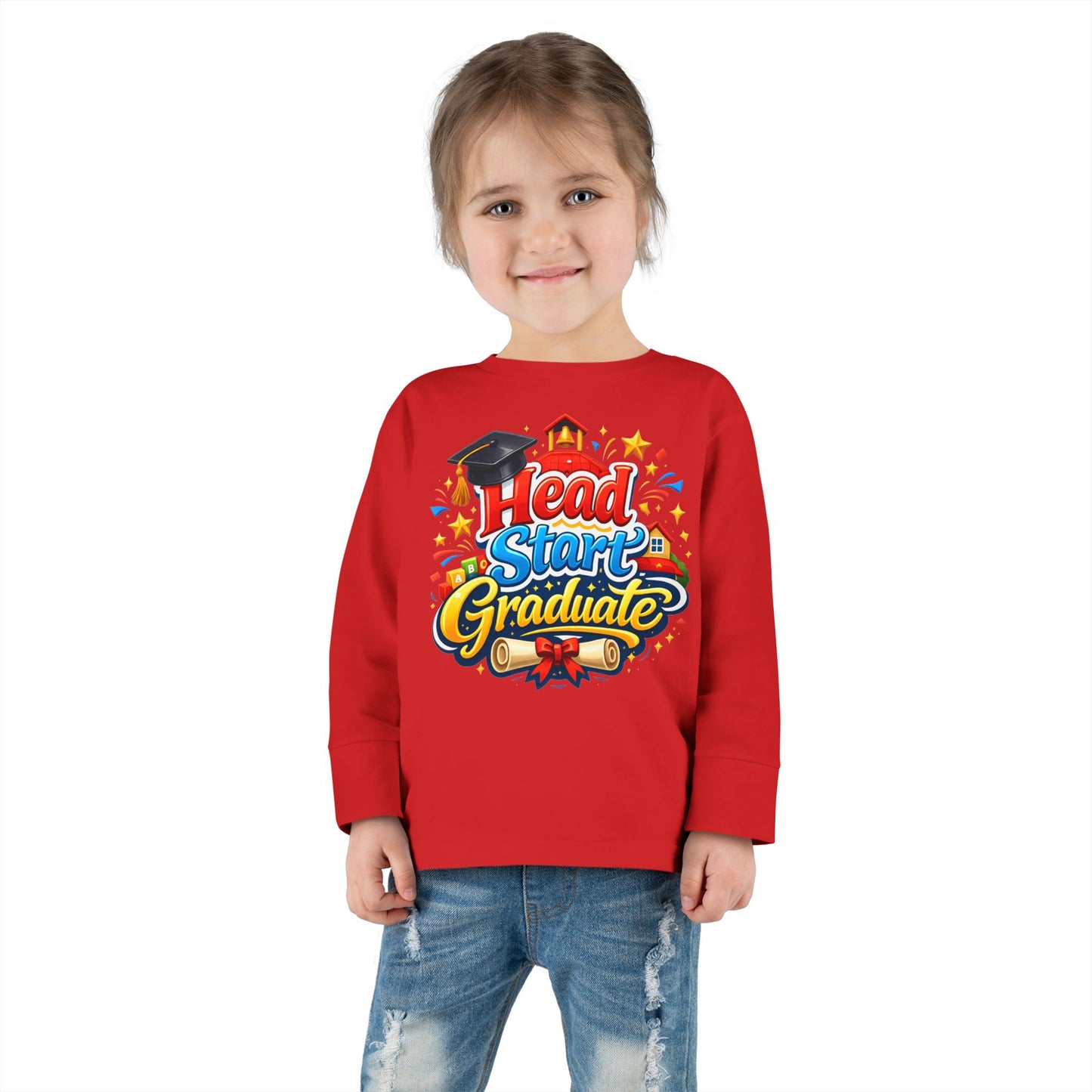 Toddler Long Sleeve Tee - "Head Start Graduate" Preschool Graduation Shirt