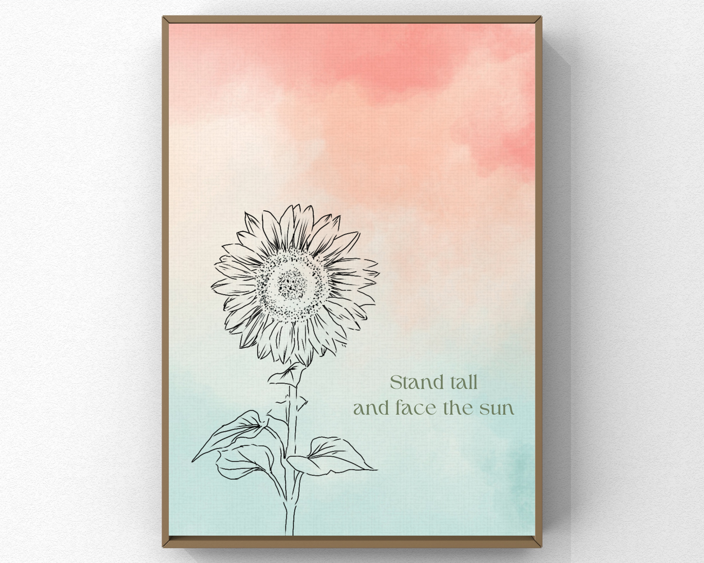 Motivational Sunflower Wall Decor Art | Inspirational Quote Wall Art, Floral Positivity Poster, Printable Sunflower Home Decor
