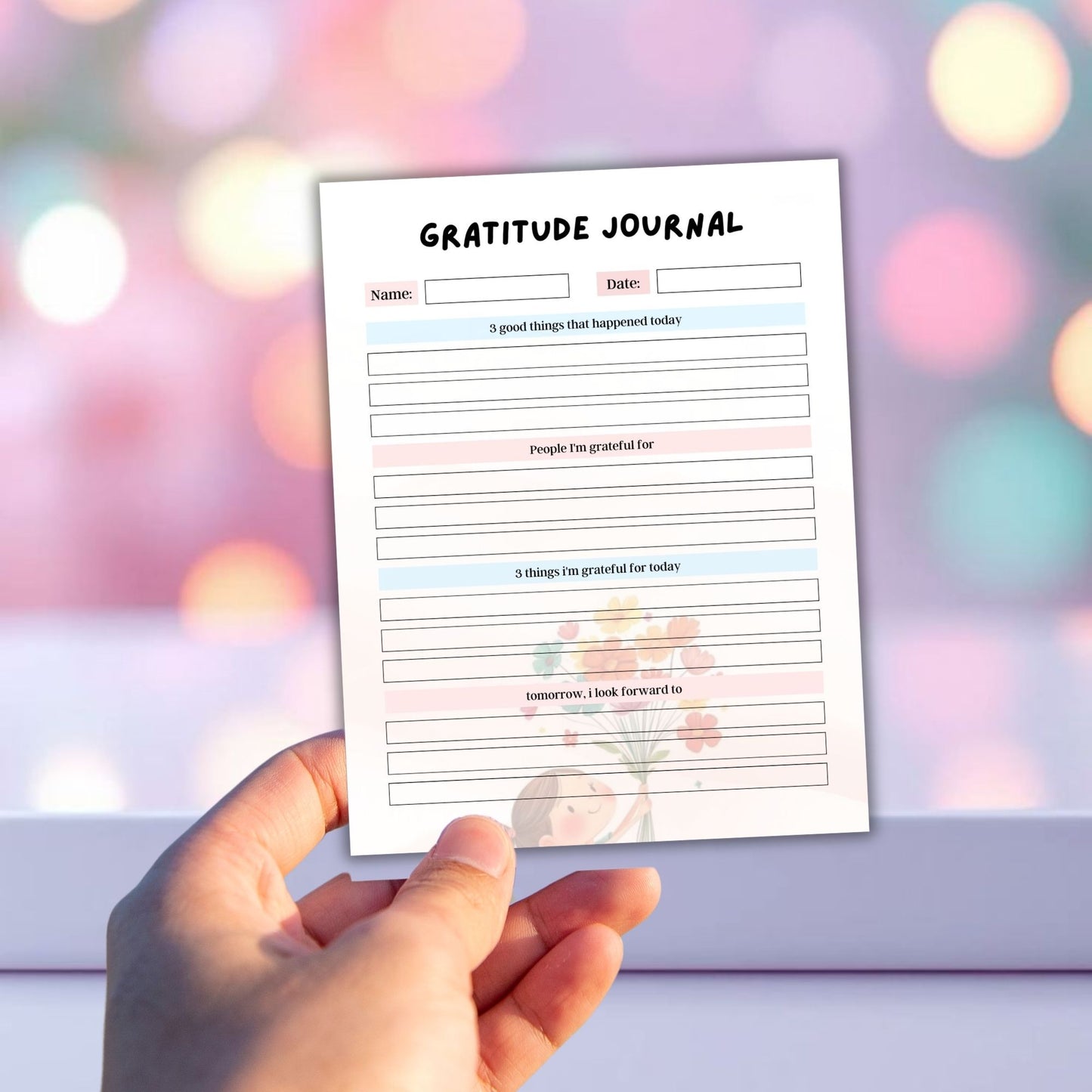 Kids Gratitude Journal Printable | Daily Thankfulness & Mindfulness Workbook for Children