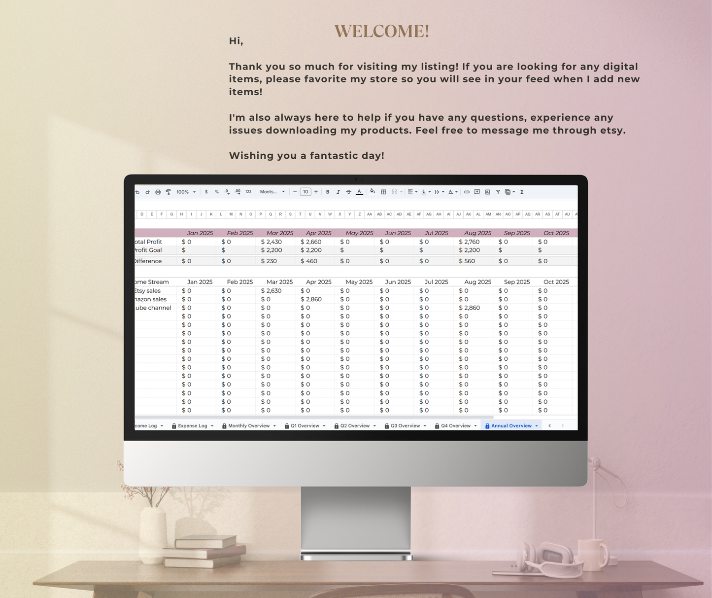 Monthly Budget Tracker Spreadsheet | Income & Expense Google Sheets Finance Planner