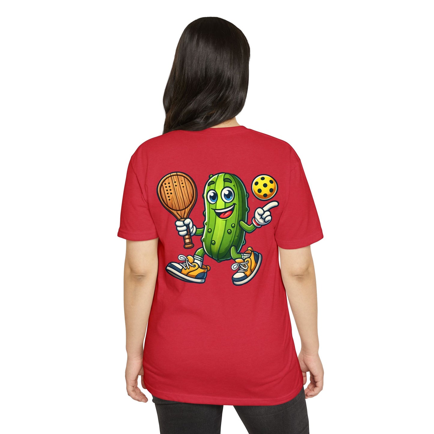 Pickle Pickleball T-Shirt – Cute Pickle Playing Pickleball Graphic Tee