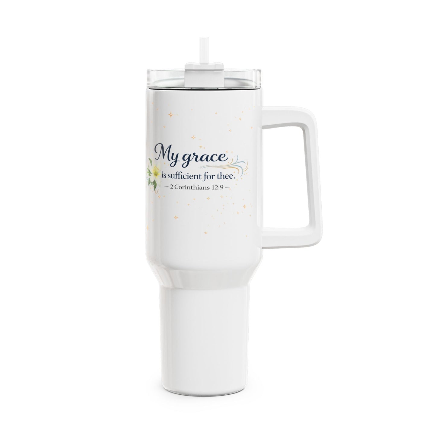 My Grace Is Sufficient 40oz Tumbler — Christian Inspirational Travel Cup
