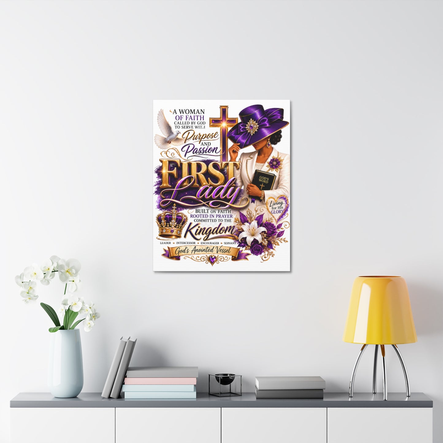 First Lady Faith Canvas - Christian Woman Inspirational Wall Art