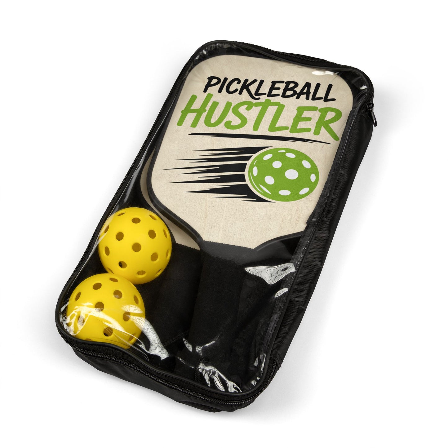Pickleball Hustler Paddle Set — Mini Paddle & Balls Kit for Players
