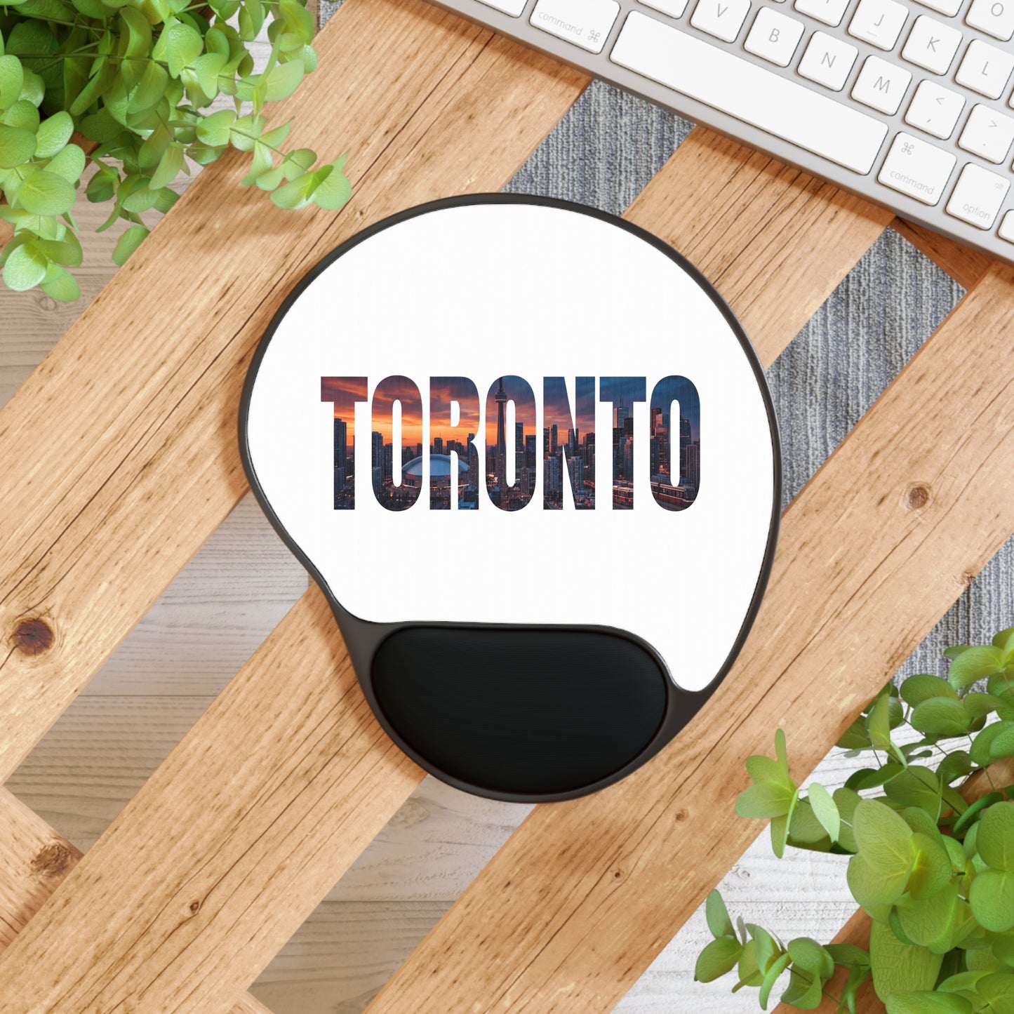 Toronto Skyline Mouse Pad with Wrist Rest — Ergonomic Computer Mouse Pad