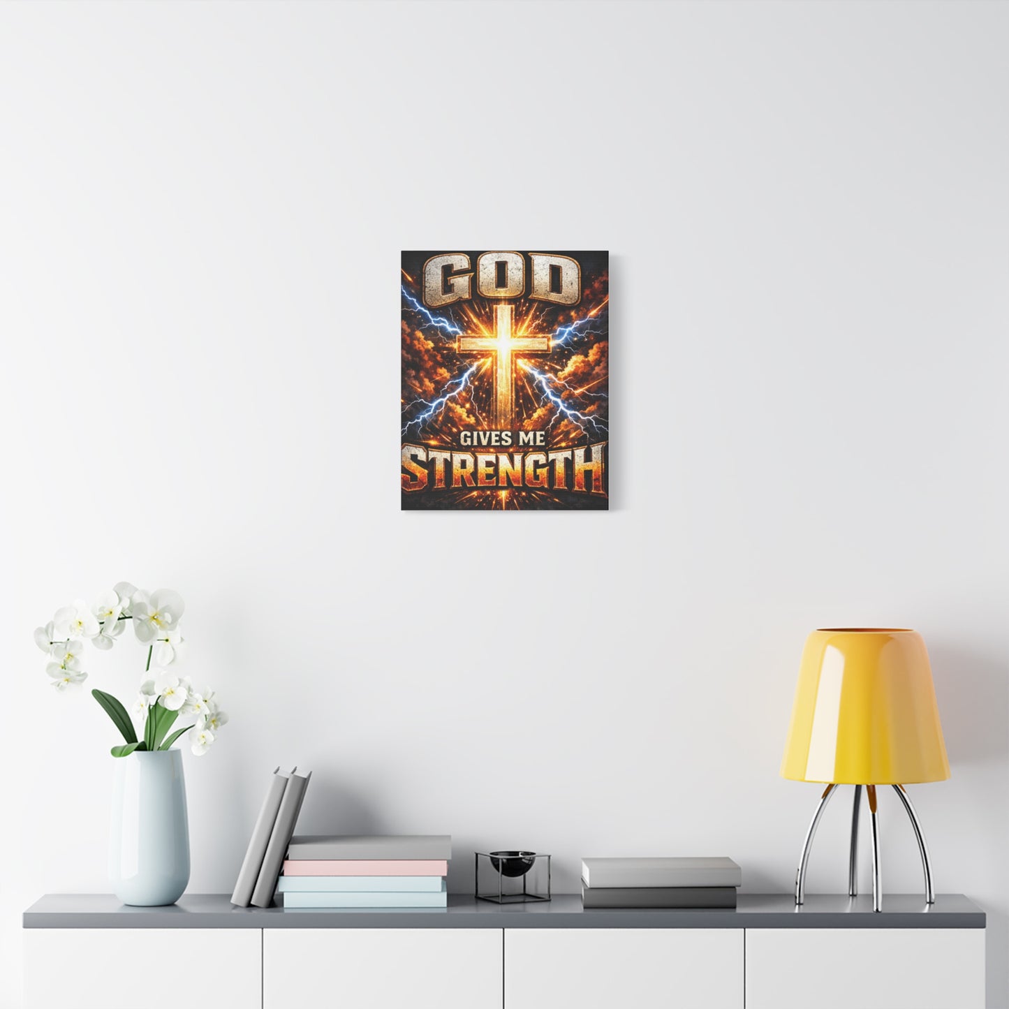 God Gives Me Strength Canvas Wall Art