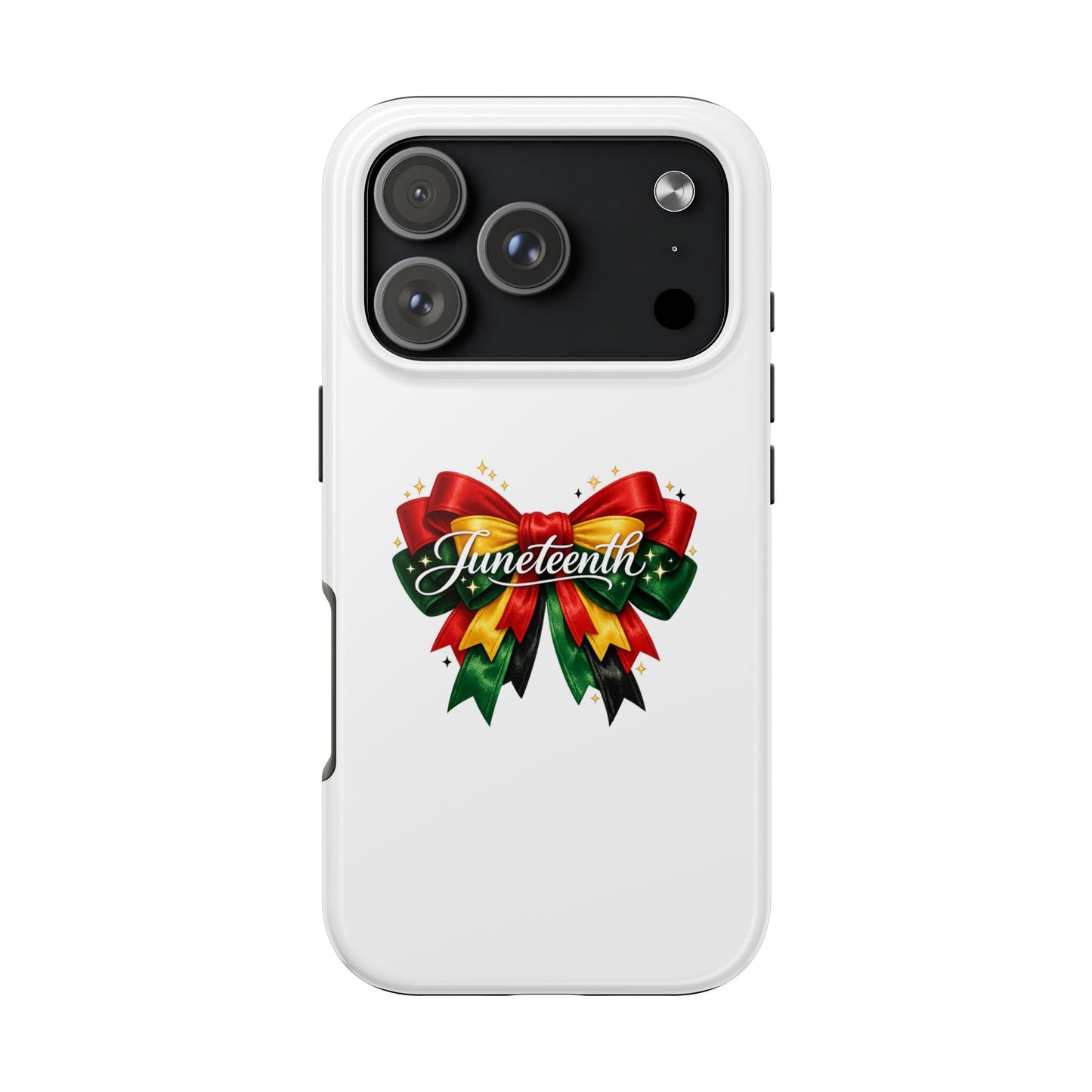 Juneteenth Ribbon Tough Phone Case — Red, Black & Green Celebration Protective Case