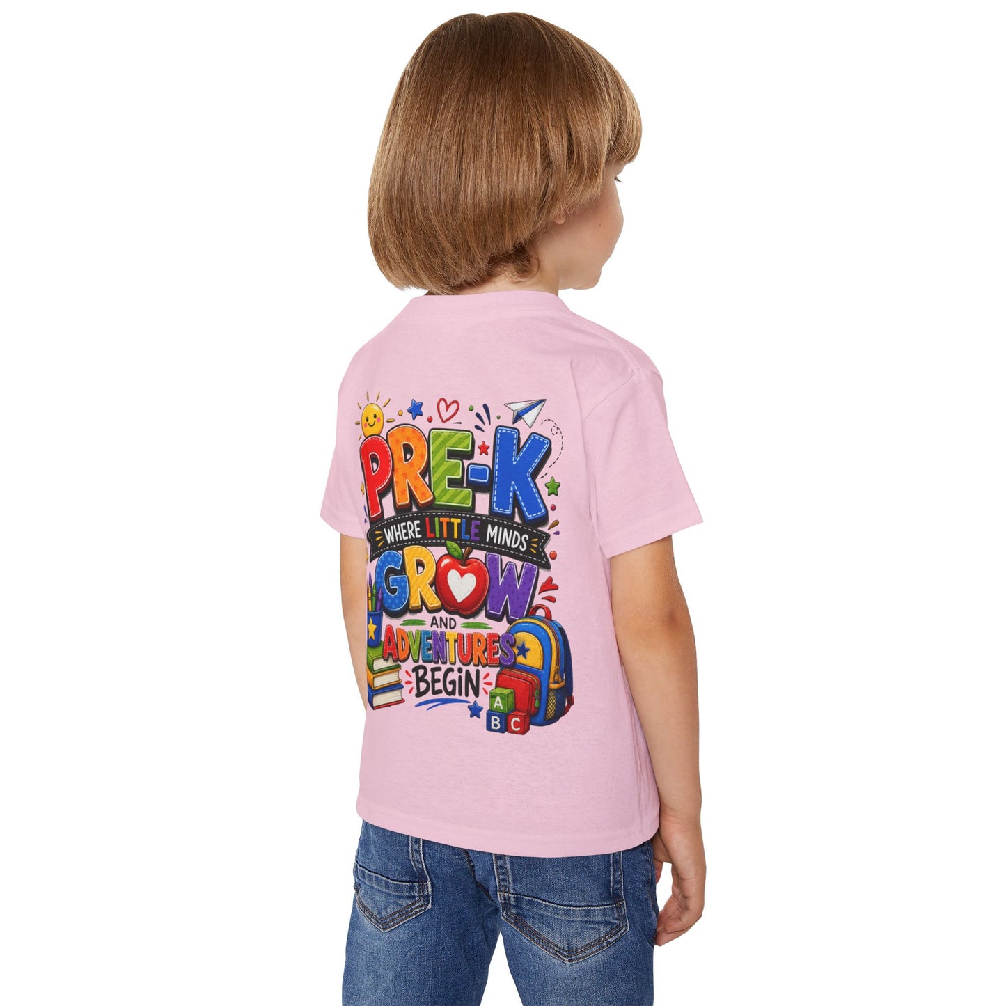Pre-K Toddler T-Shirt – “Pre-K Where Little Minds Grow and Adventure Begin” Colorful Back-to-School Tee
