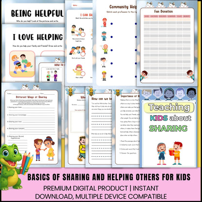 Basics of Sharing & Helping Others for Kids | Kindness Learning Printable Workbook