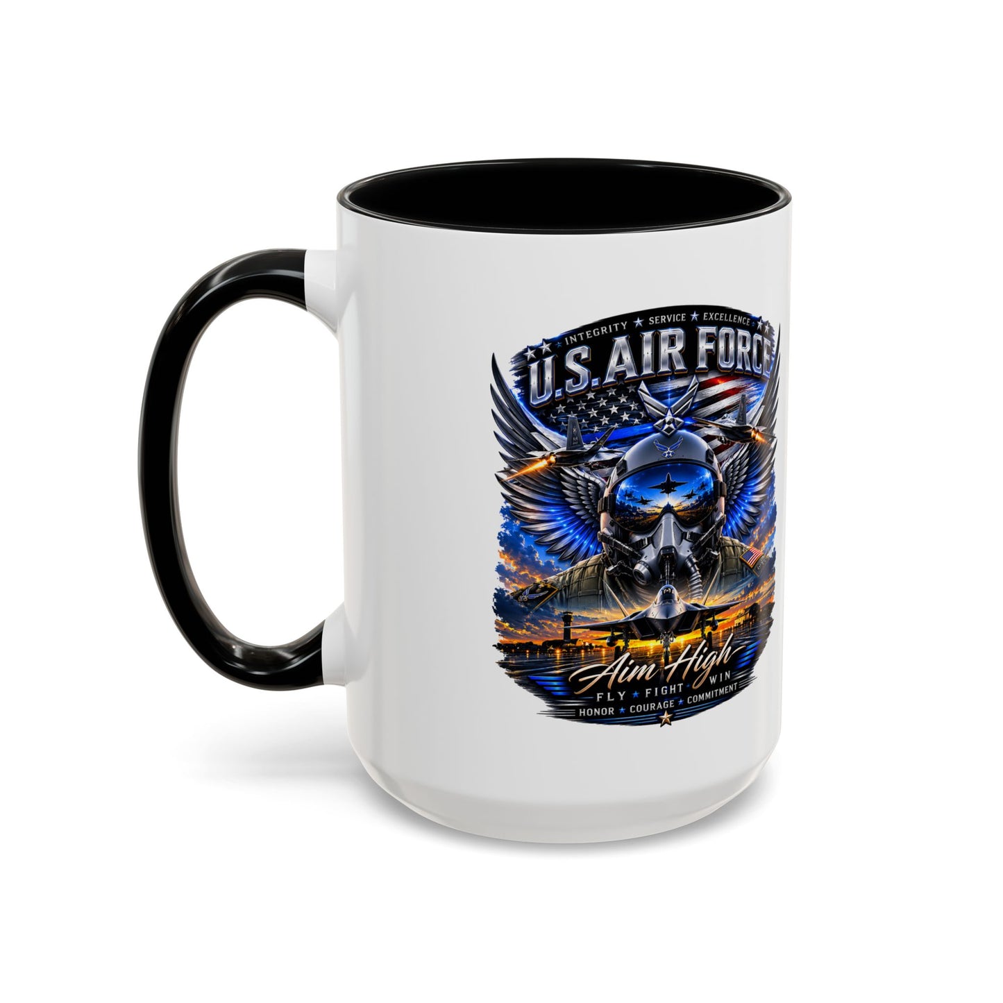 U.S. Air Force Eagle Coffee Mug — "Aim High" Accent 11/15oz