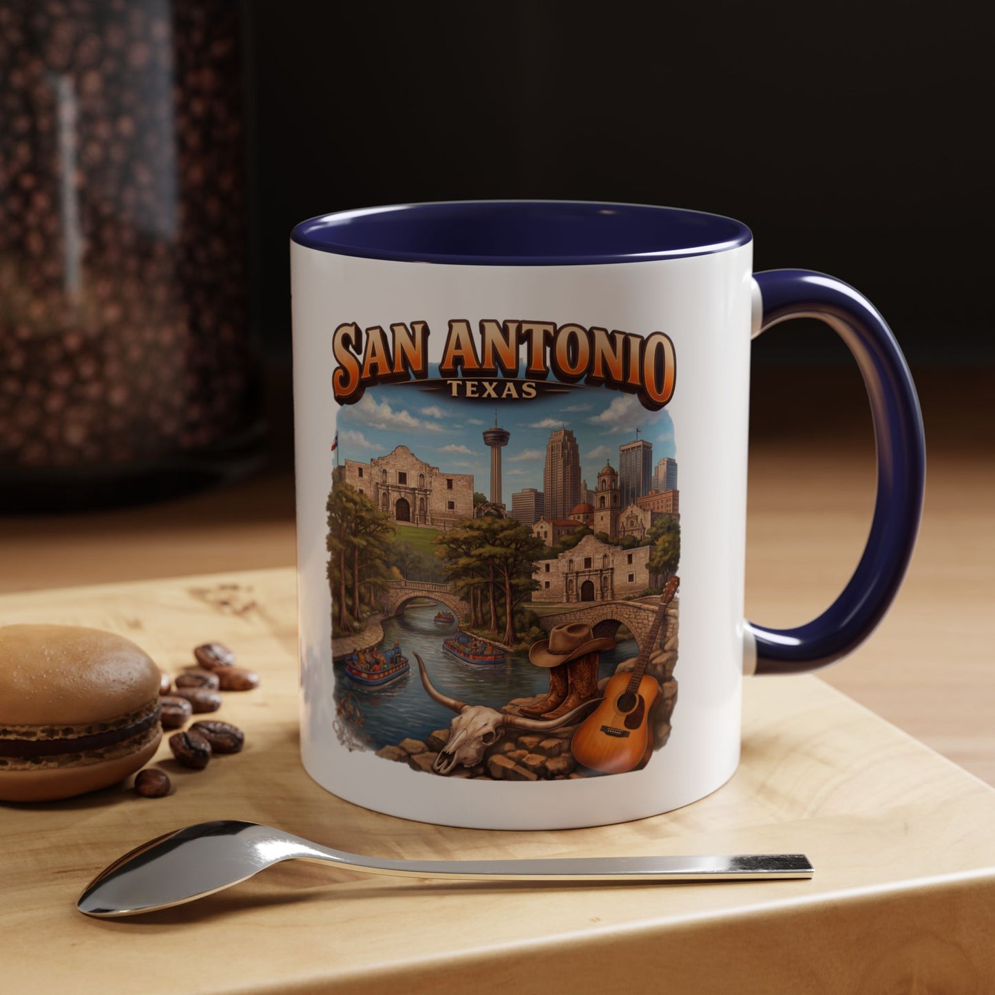 San Antonio Souvenir Coffee Mug – Texas Riverwalk Scenic Accent Mug (11/15oz)