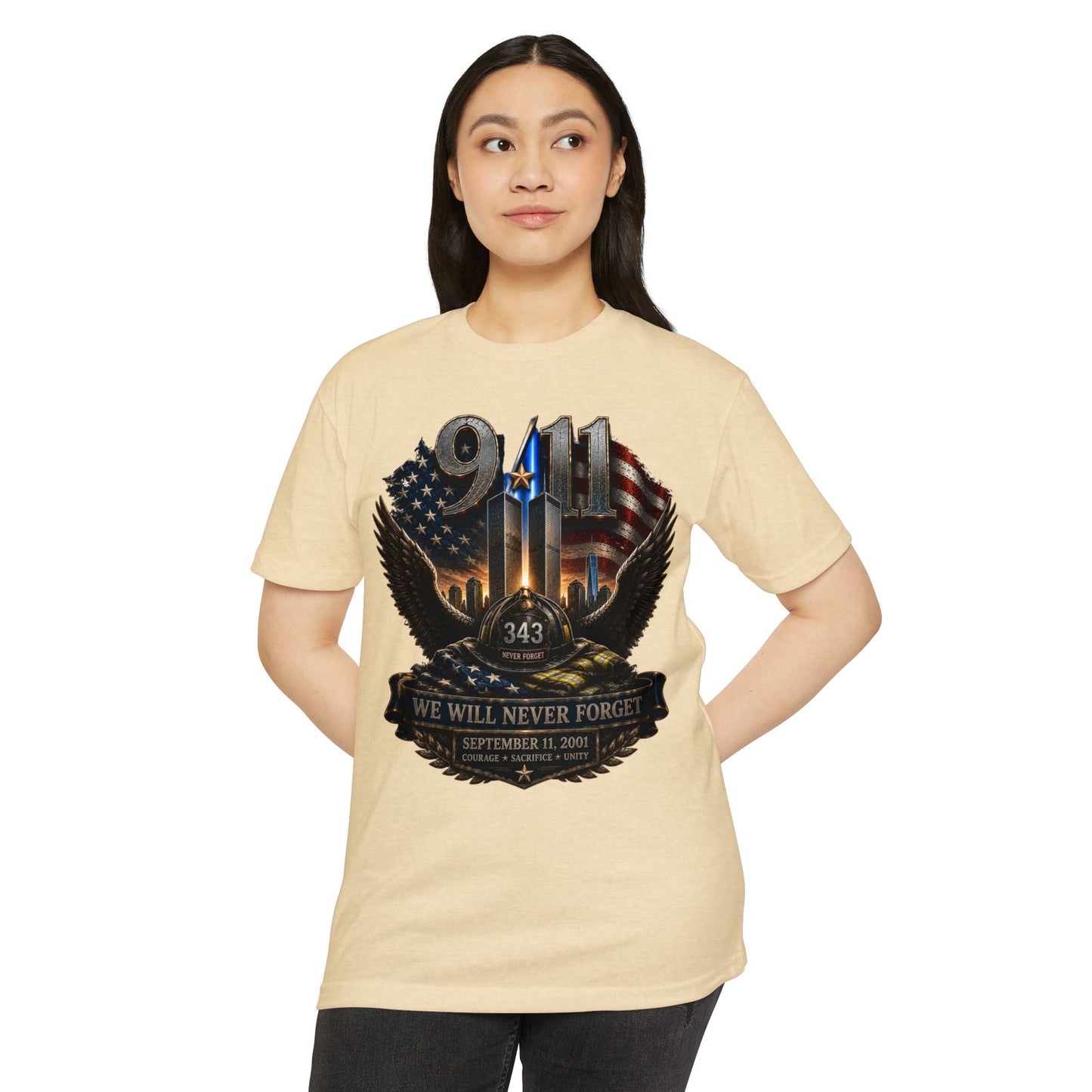 9/11 Memorial T-Shirt — "We Will Never Forget" Tribute Tee