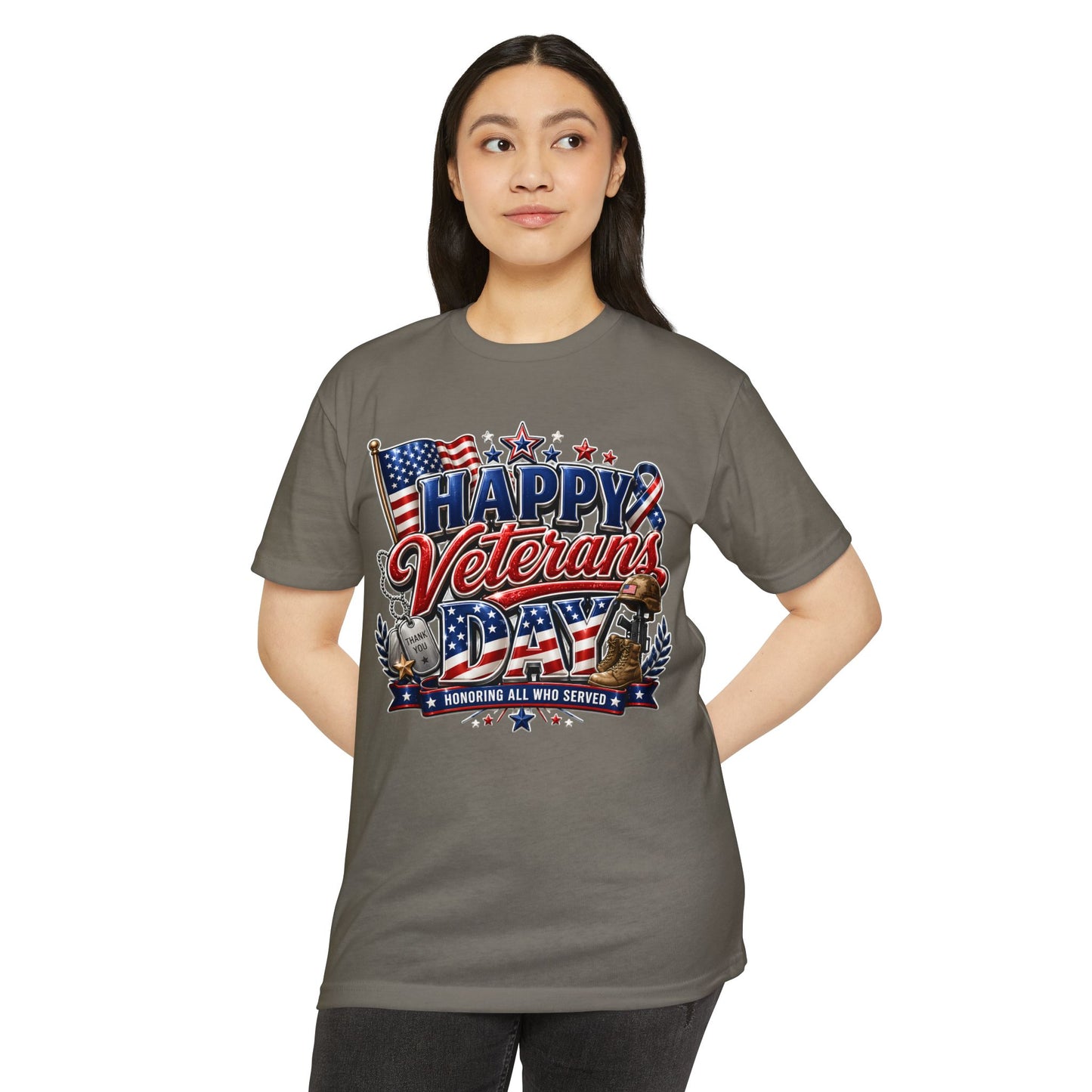 Veterans Day T-Shirt - "Happy Veterans Day" Patriotic Military Tribute Tee