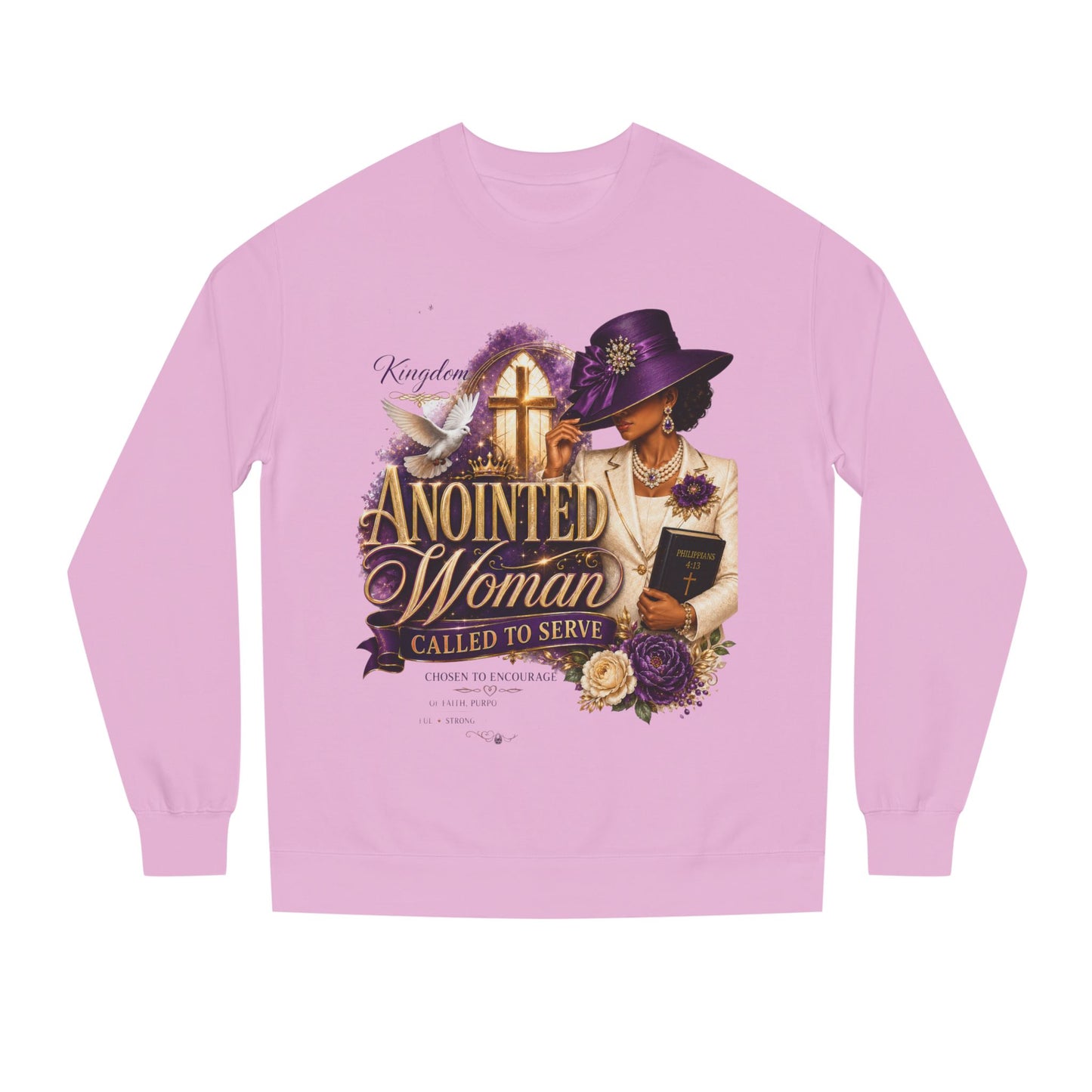 Anointed Woman Crewneck Sweatshirt — Called to Serve Gospel Graphic