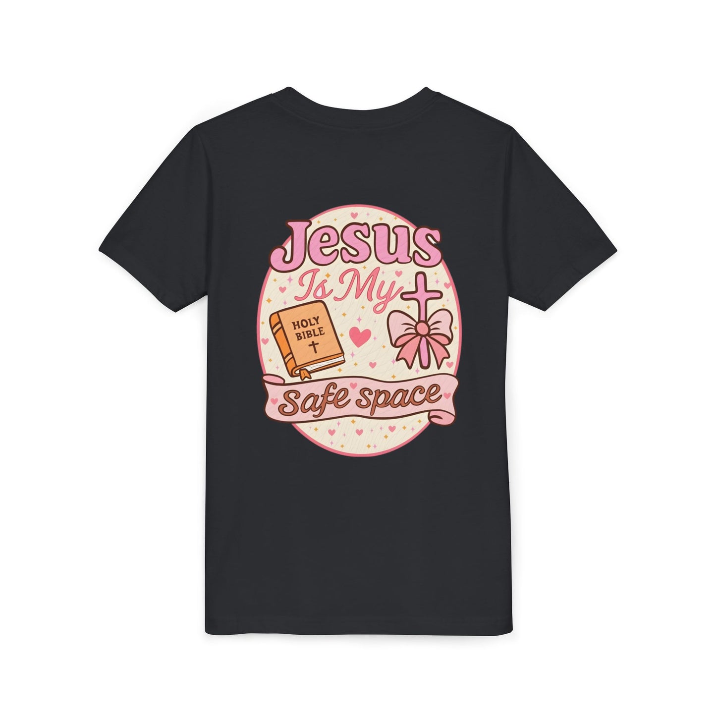 Youth Tee — "Jesus Is My Safe Space" Christian Kids T-Shirt