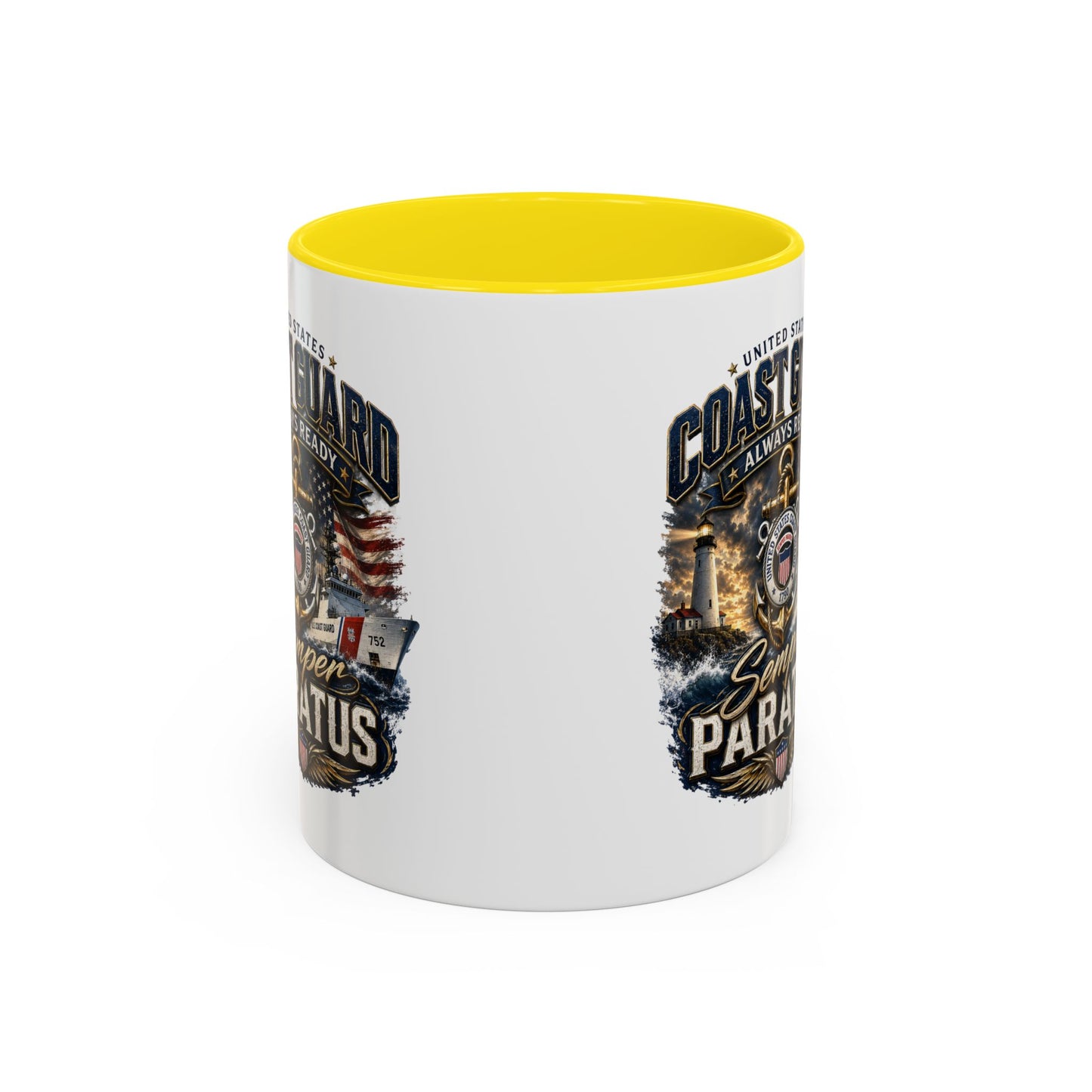Coast Guard Semper Paratus Accent Coffee Mug – Patriotic Military Gift (11/15oz)